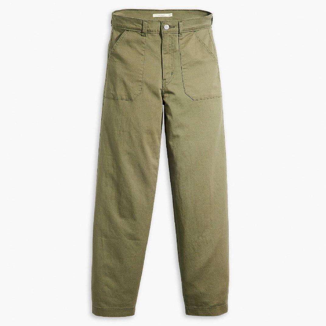 Olive Night - Levis - Women's Utility Straight Leg Trousers - 1