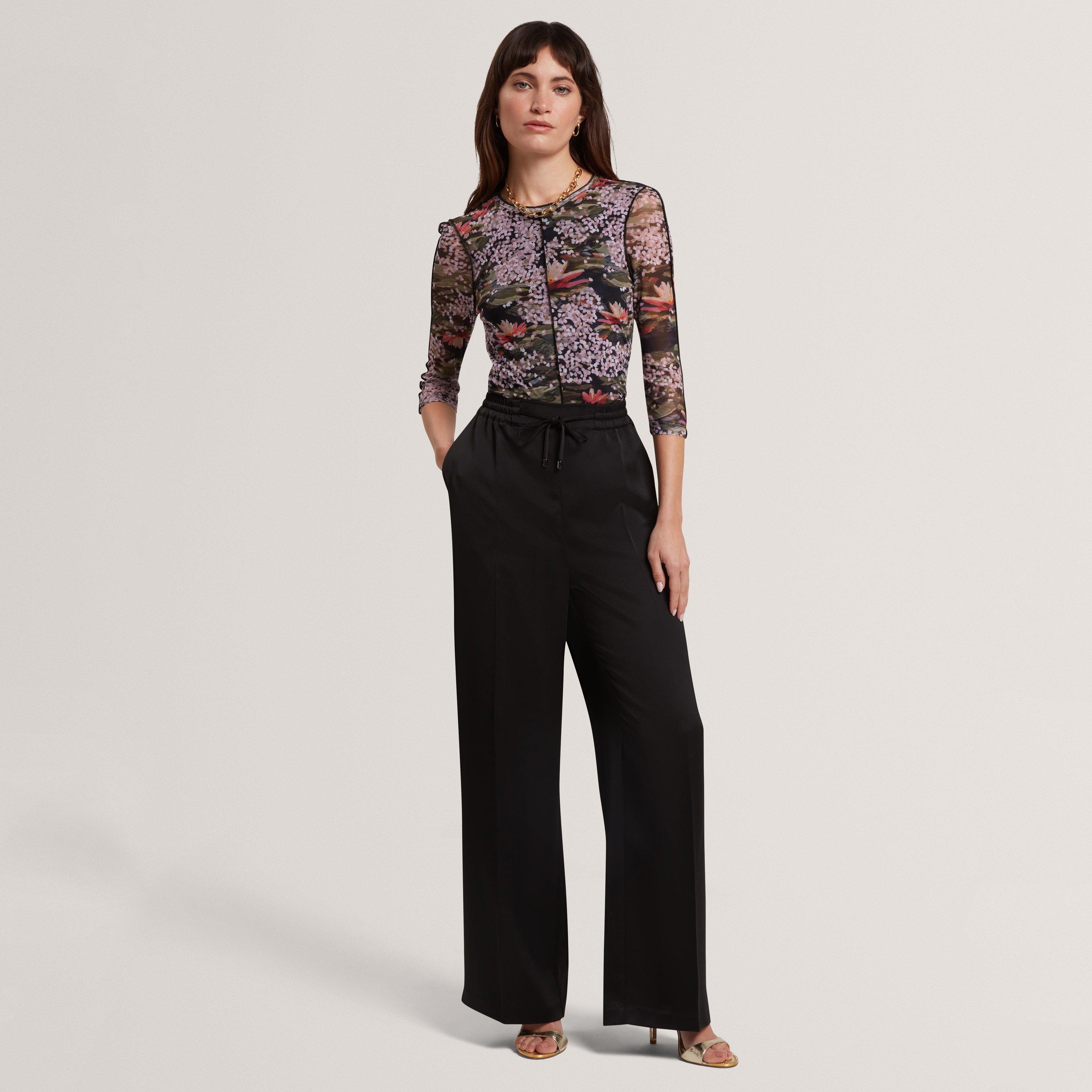 Nero - Ted Baker - Ted Satin Wide Leg Trouser - 5