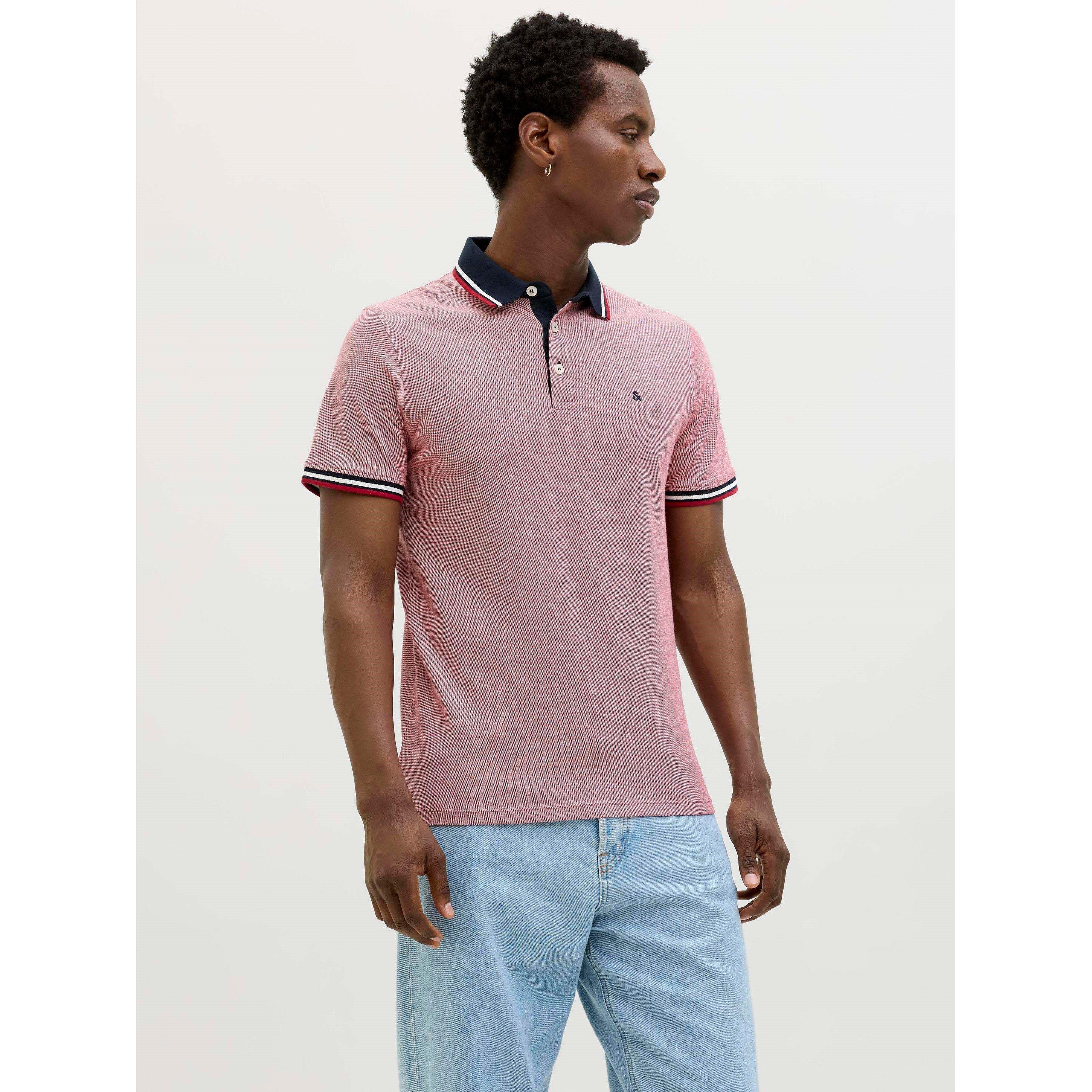 Rio Red/Denim - Jack and Jones - Men's Paulos Pack Short Sleeve Polo Shirt - 3