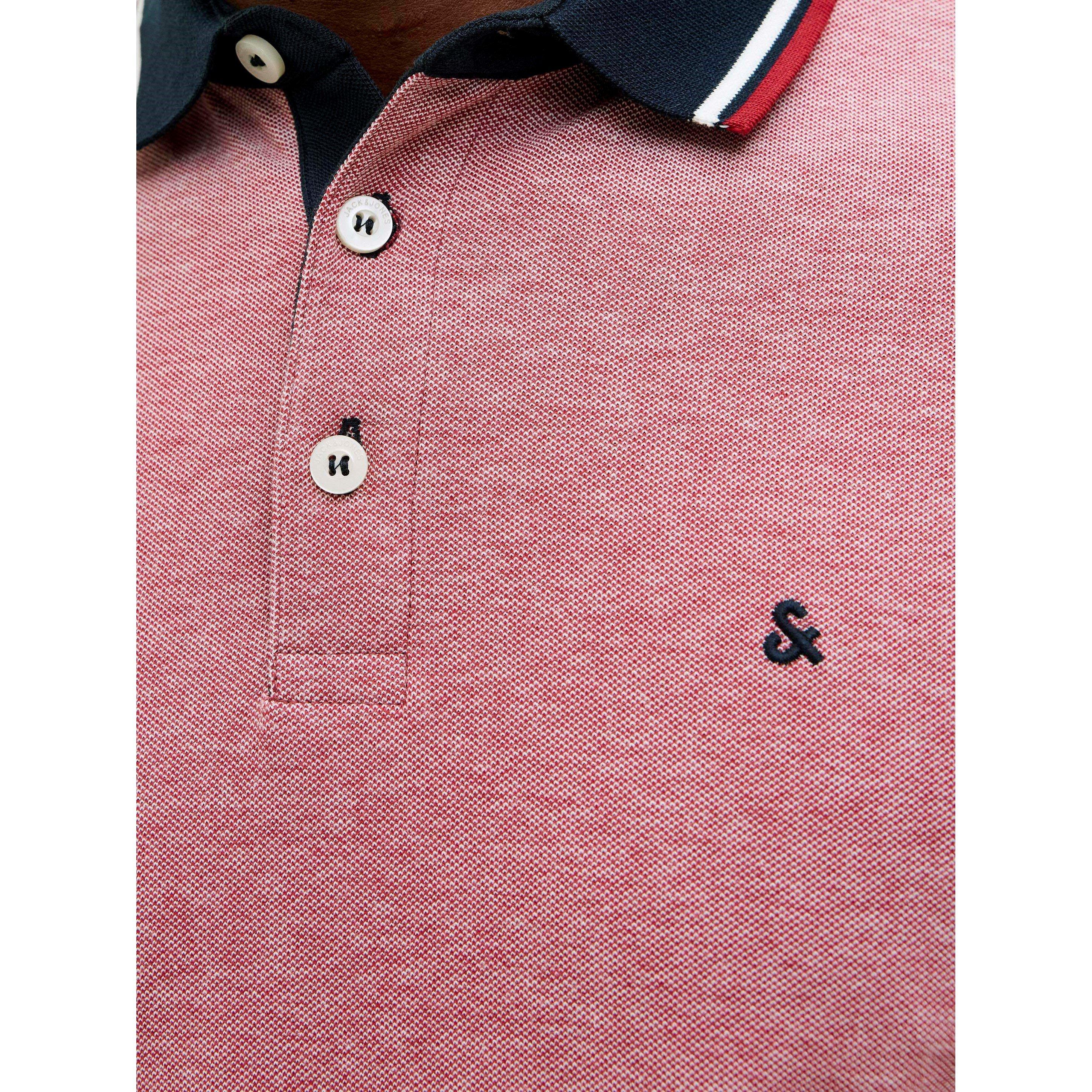 Rio Red/Denim - Jack and Jones - Men's Paulos Pack Short Sleeve Polo Shirt - 5