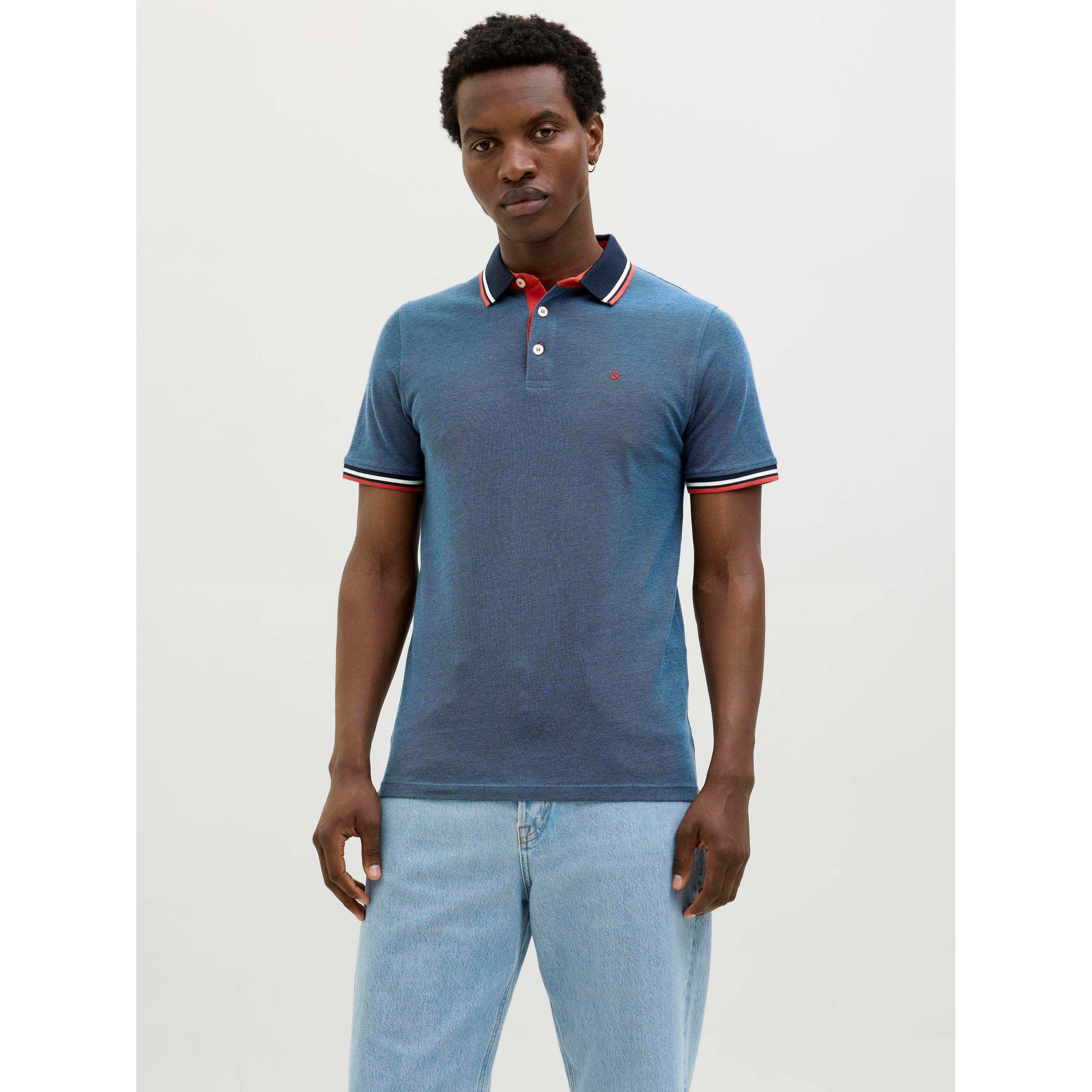 Rio Red/Denim - Jack and Jones - Men's Paulos Pack Short Sleeve Polo Shirt - 6
