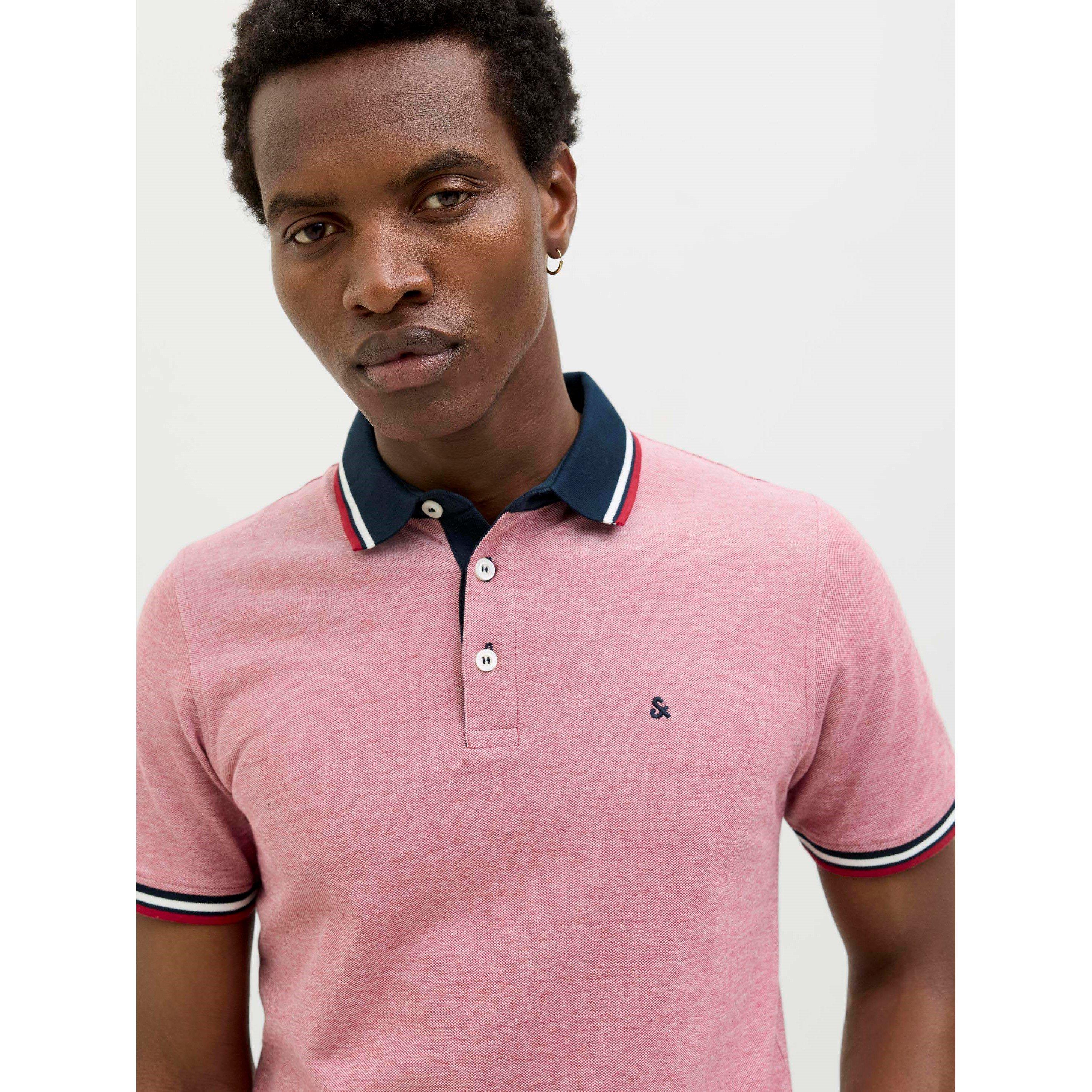 Rio Red/Denim - Jack and Jones - Men's Paulos Pack Short Sleeve Polo Shirt - 7