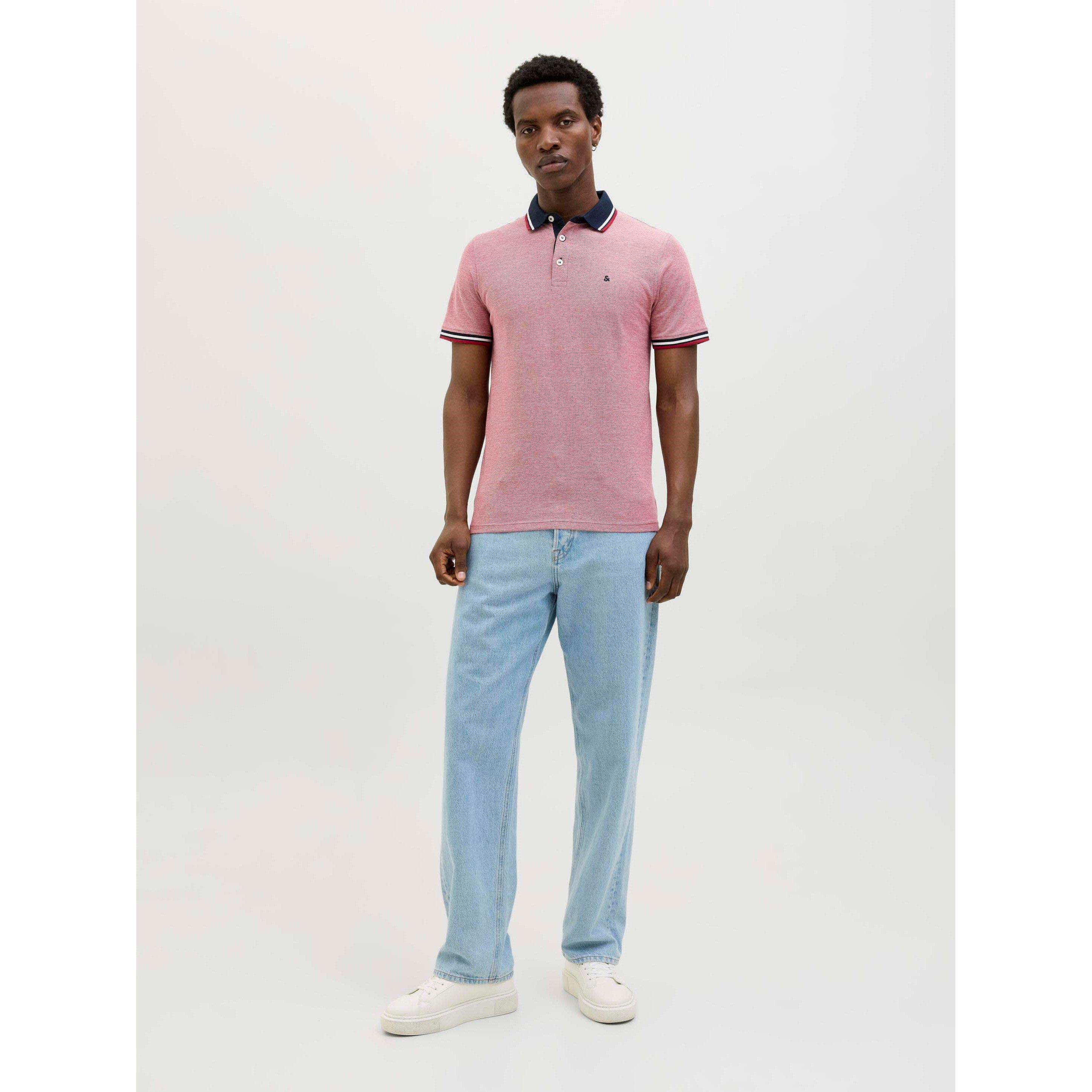 Rio Red/Denim - Jack and Jones - Men's Paulos Pack Short Sleeve Polo Shirt - 8
