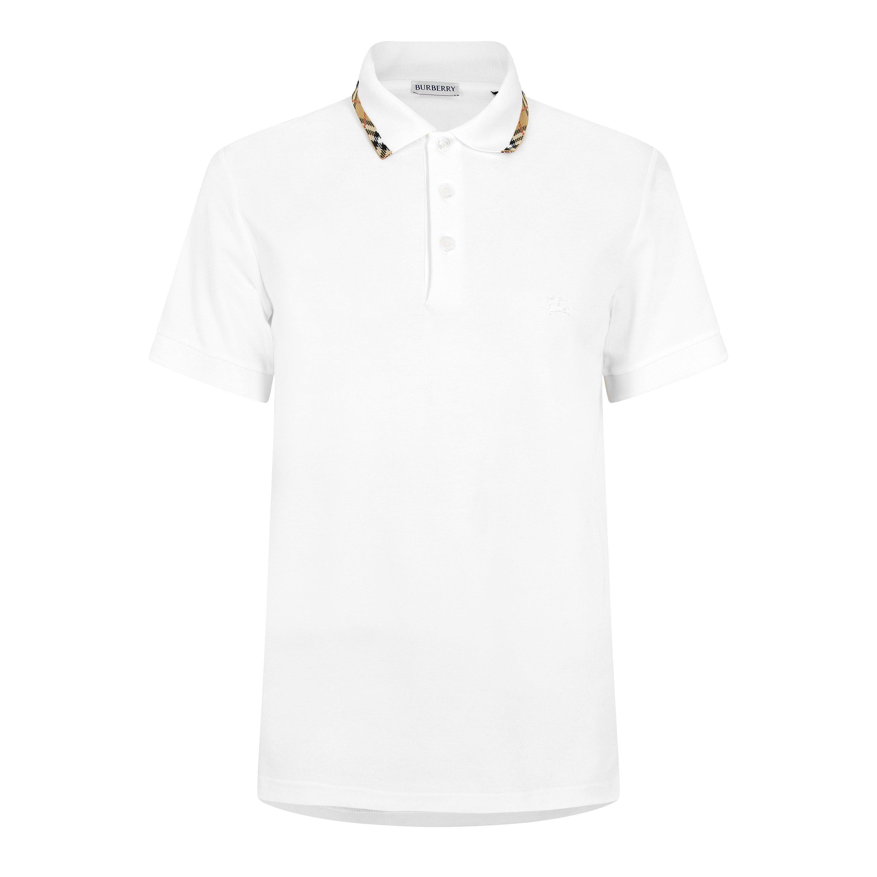 Burberry Men's Short Sleeve Polo Shirt - White - XL