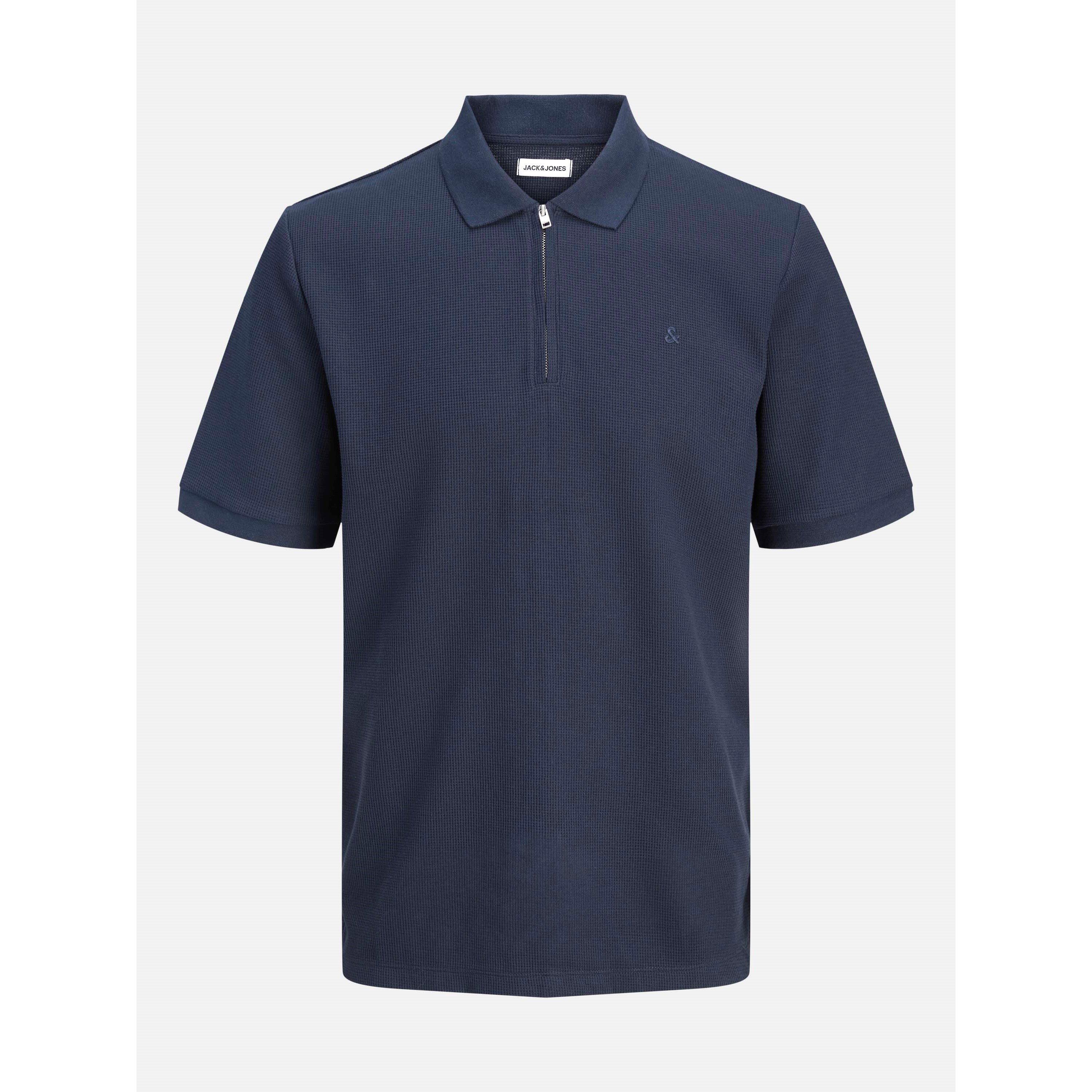 Jack And Jones Men's Jack Austin Zip Polo Plus Size - Navy Blazer - 4XL
