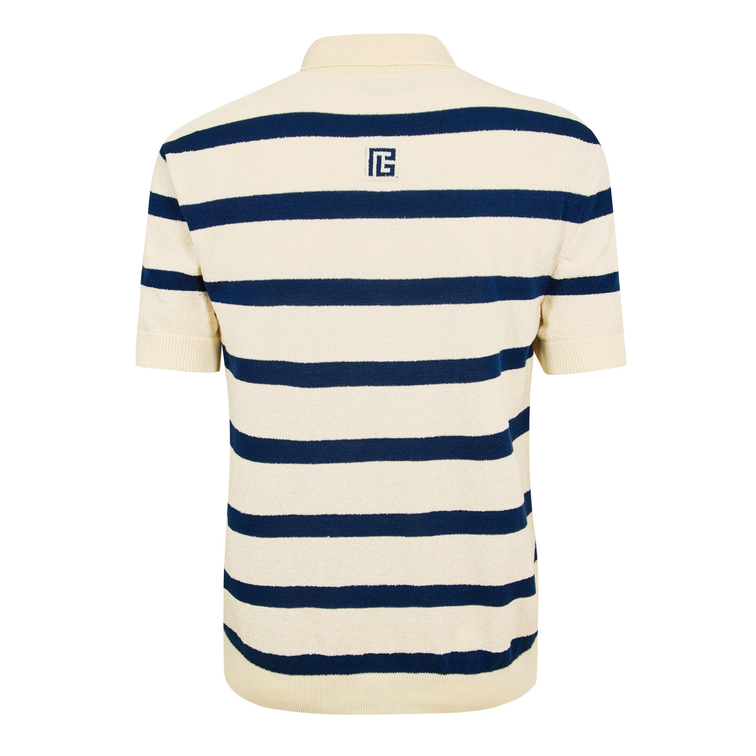 White/Navy - Balmain - Balmain Stripe Polo Sn62 - 2
