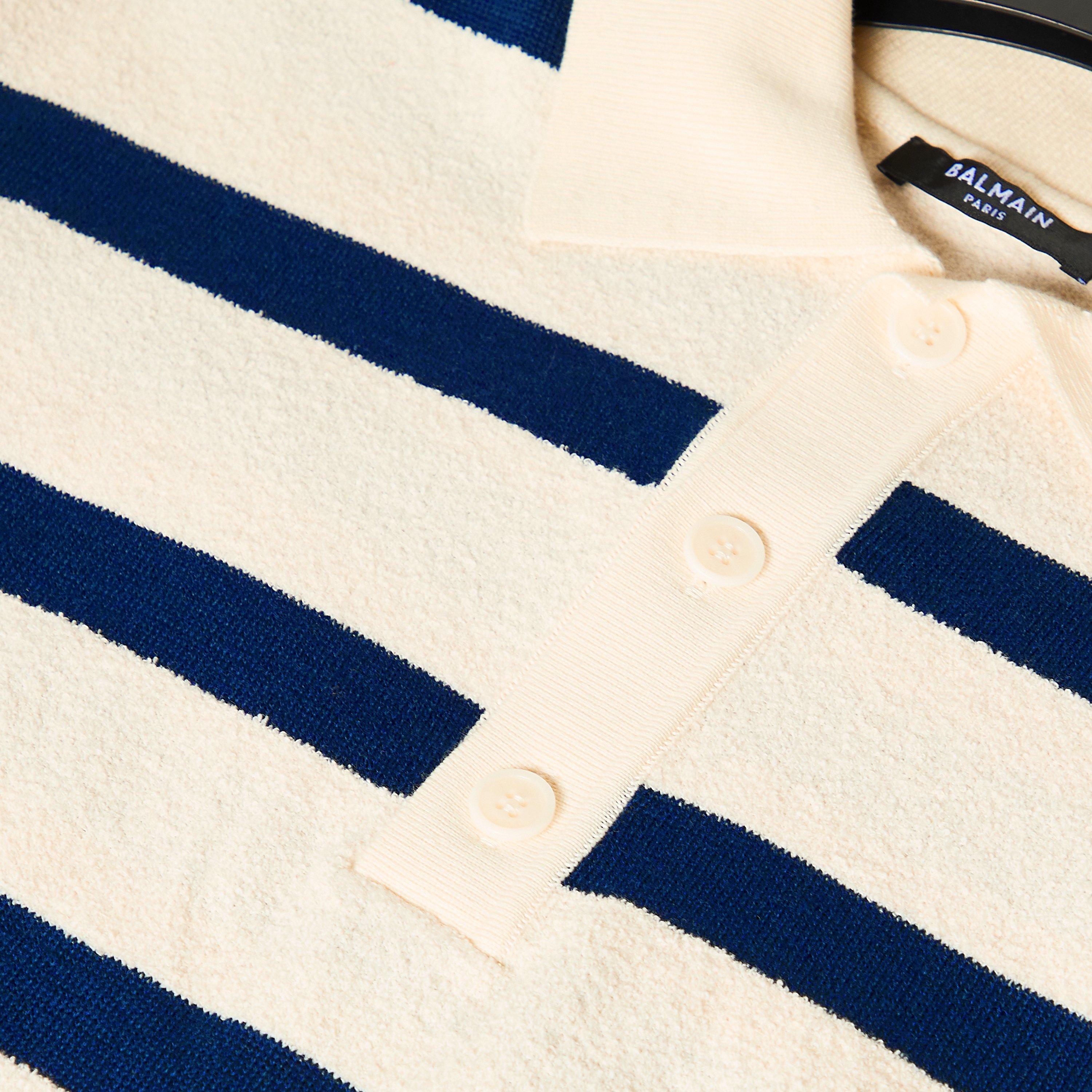 White/Navy - Balmain - Men's Short Sleeve Polo Shirt - 5