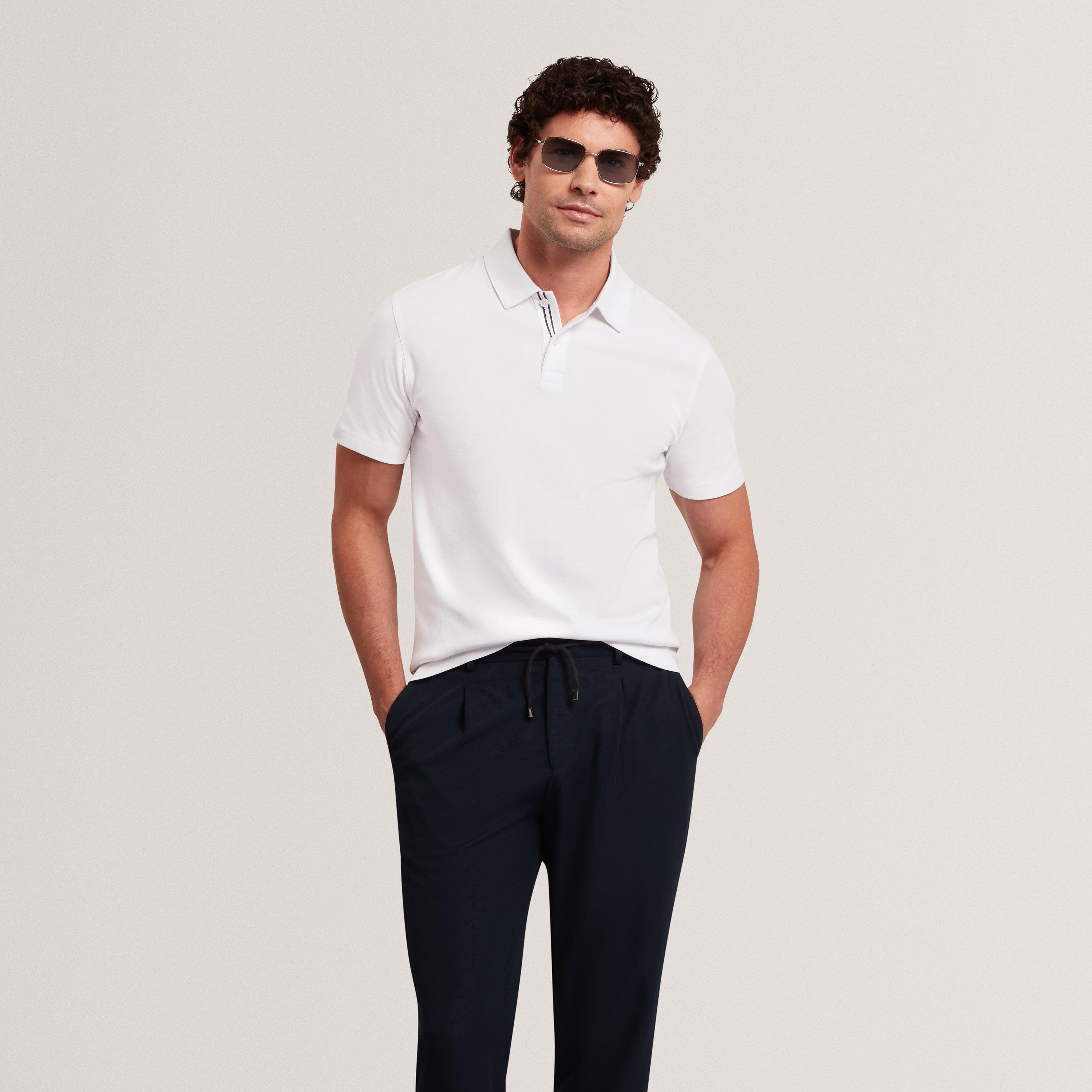 White - Ted Baker - Men's Short Sleeve Polo Shirt - 5