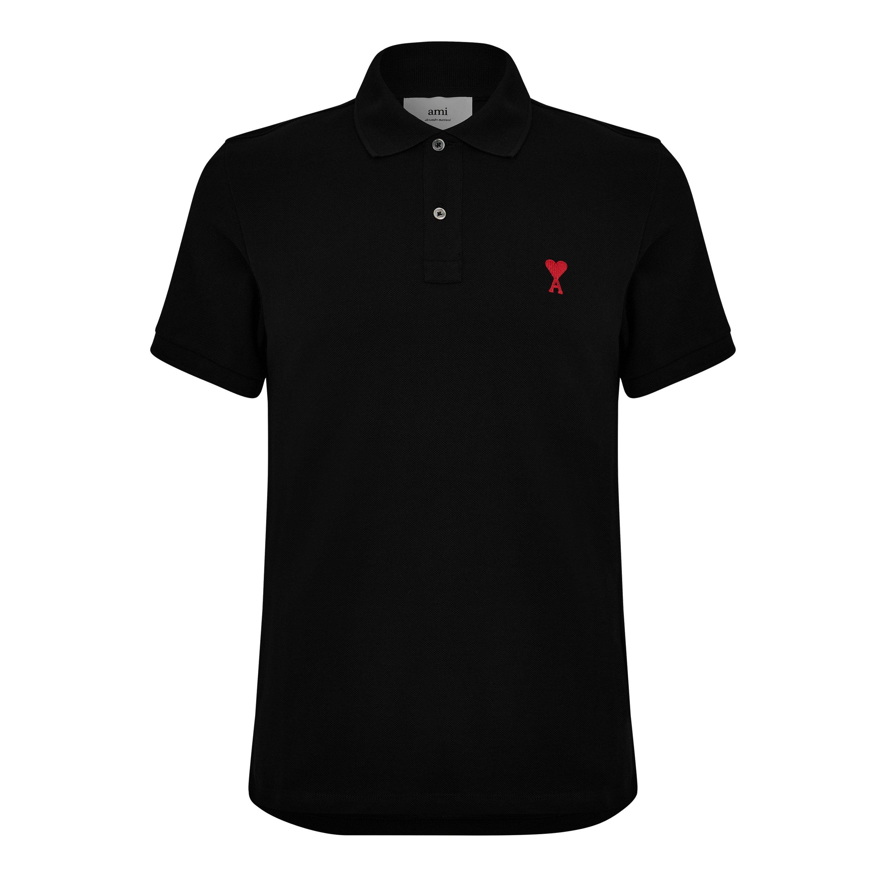 Black - Ami Paris - Ami De Coeur Polo Shirt - 7