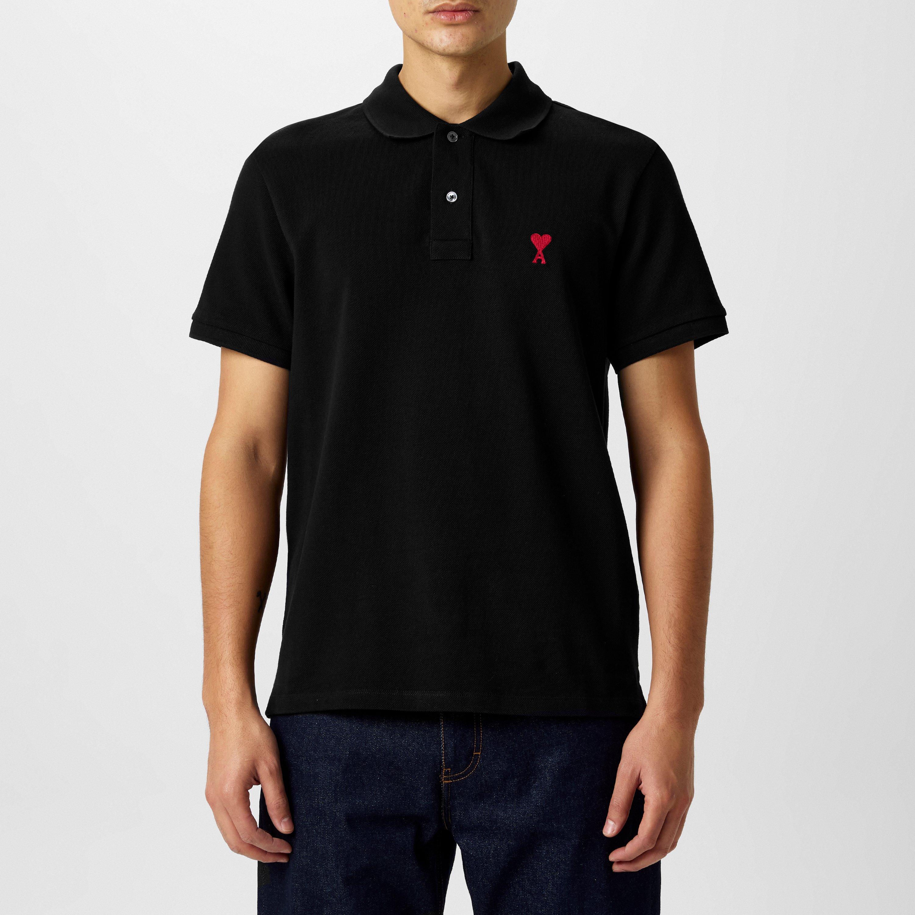 Black - Ami Paris - Ami De Coeur Polo Shirt - 3