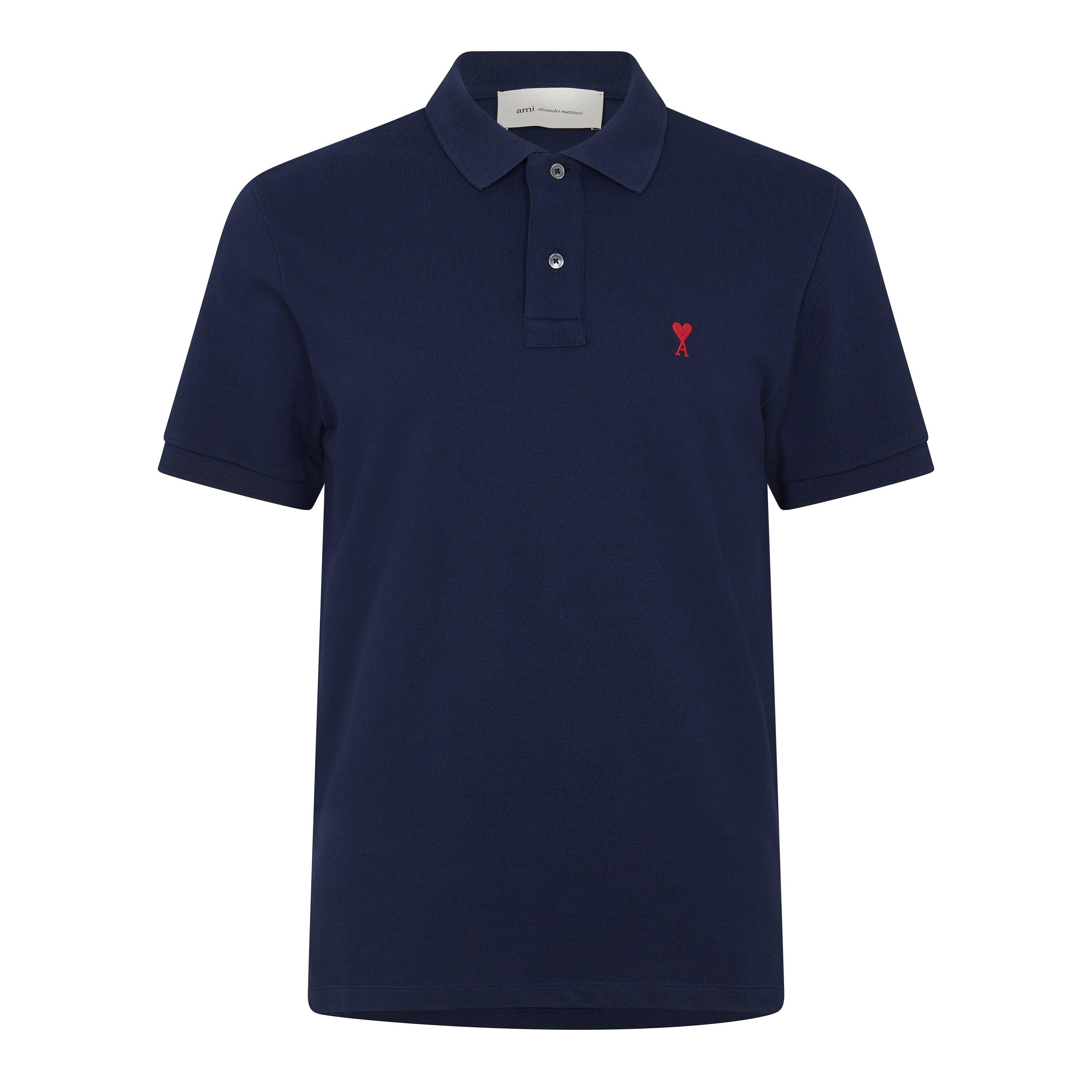Ami Paris De Coeur Polo Shirt - Navy - Size 2X Large