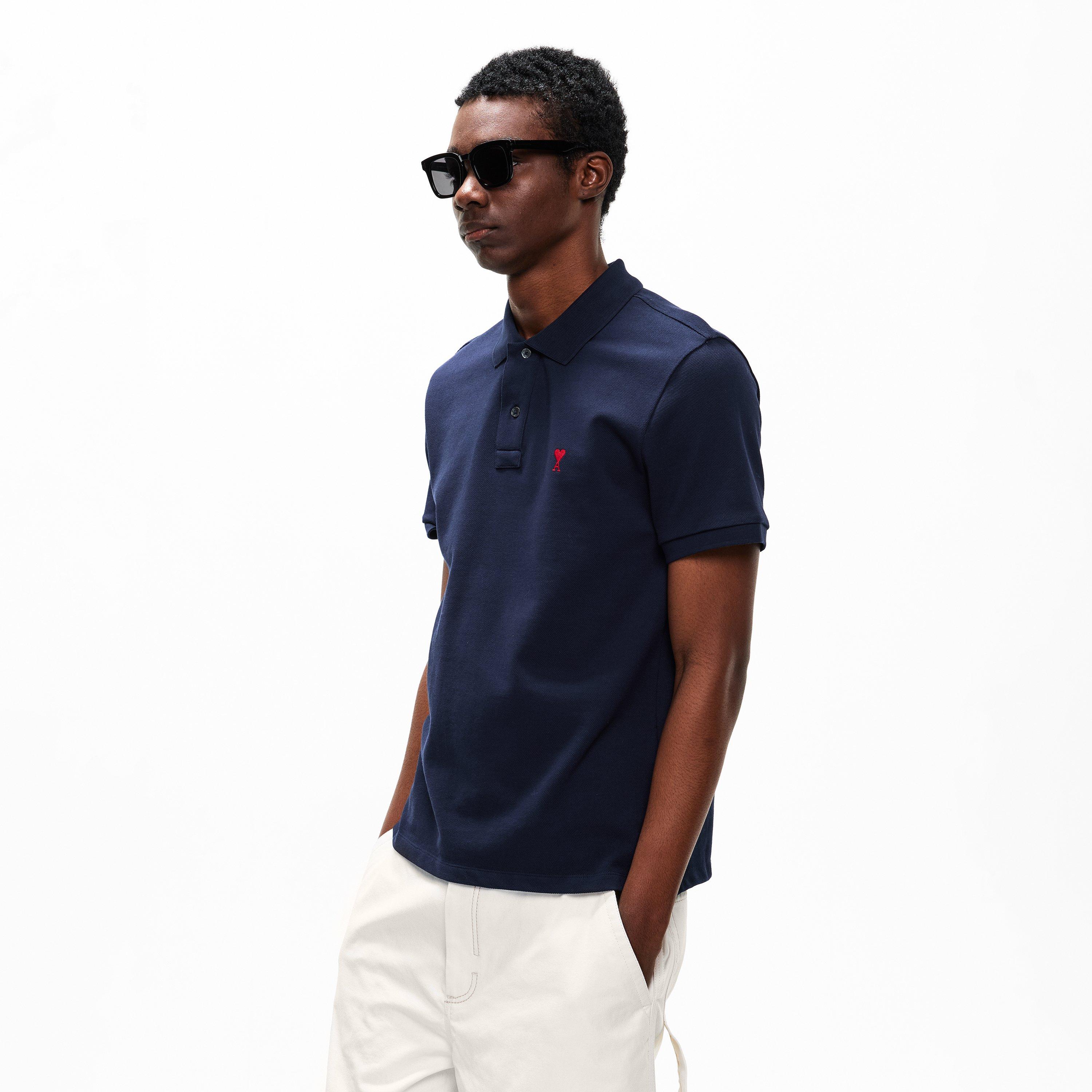 Navy - Ami Paris - De Coeur Polo Shirt - 3