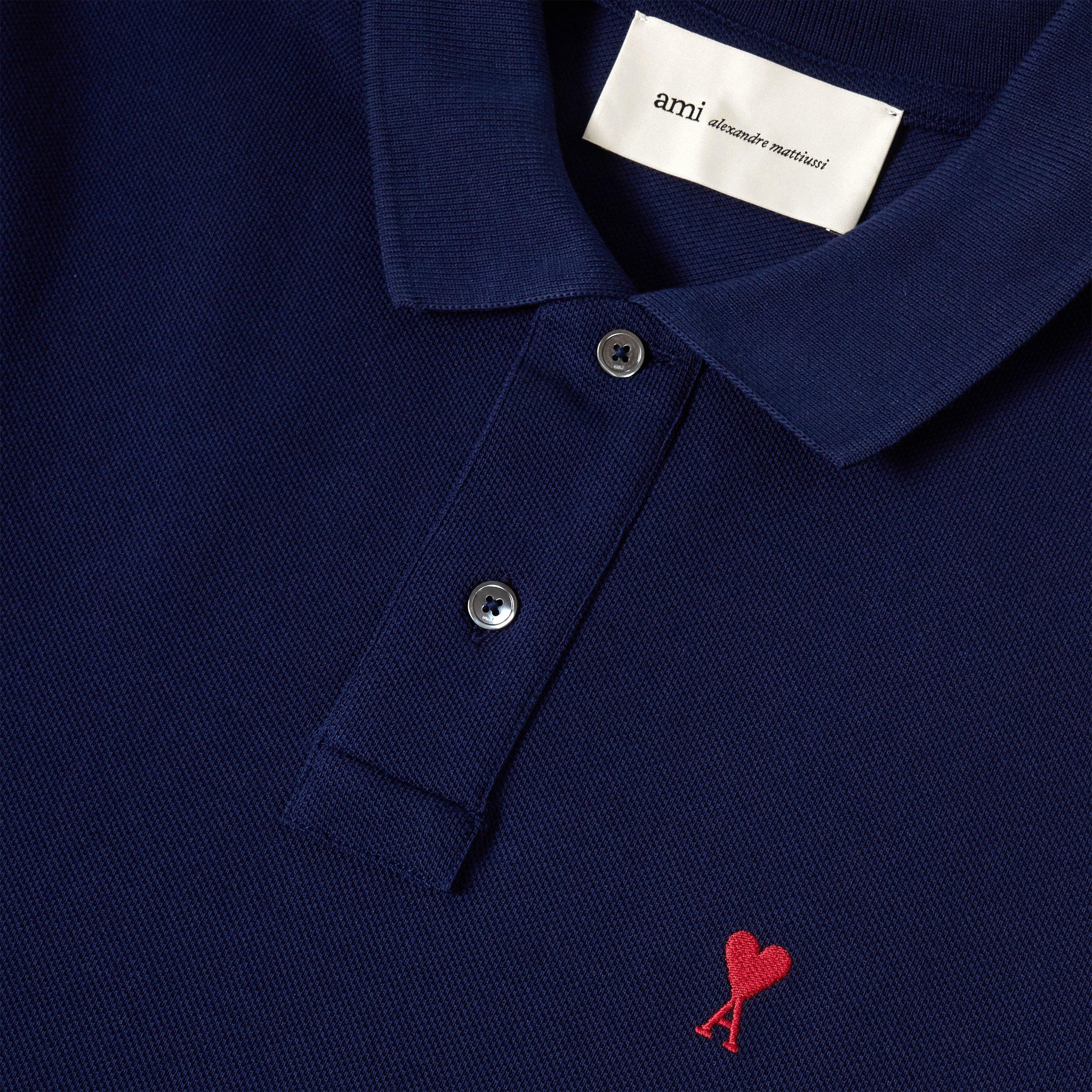 Navy - Ami Paris - De Coeur Polo Shirt - 5