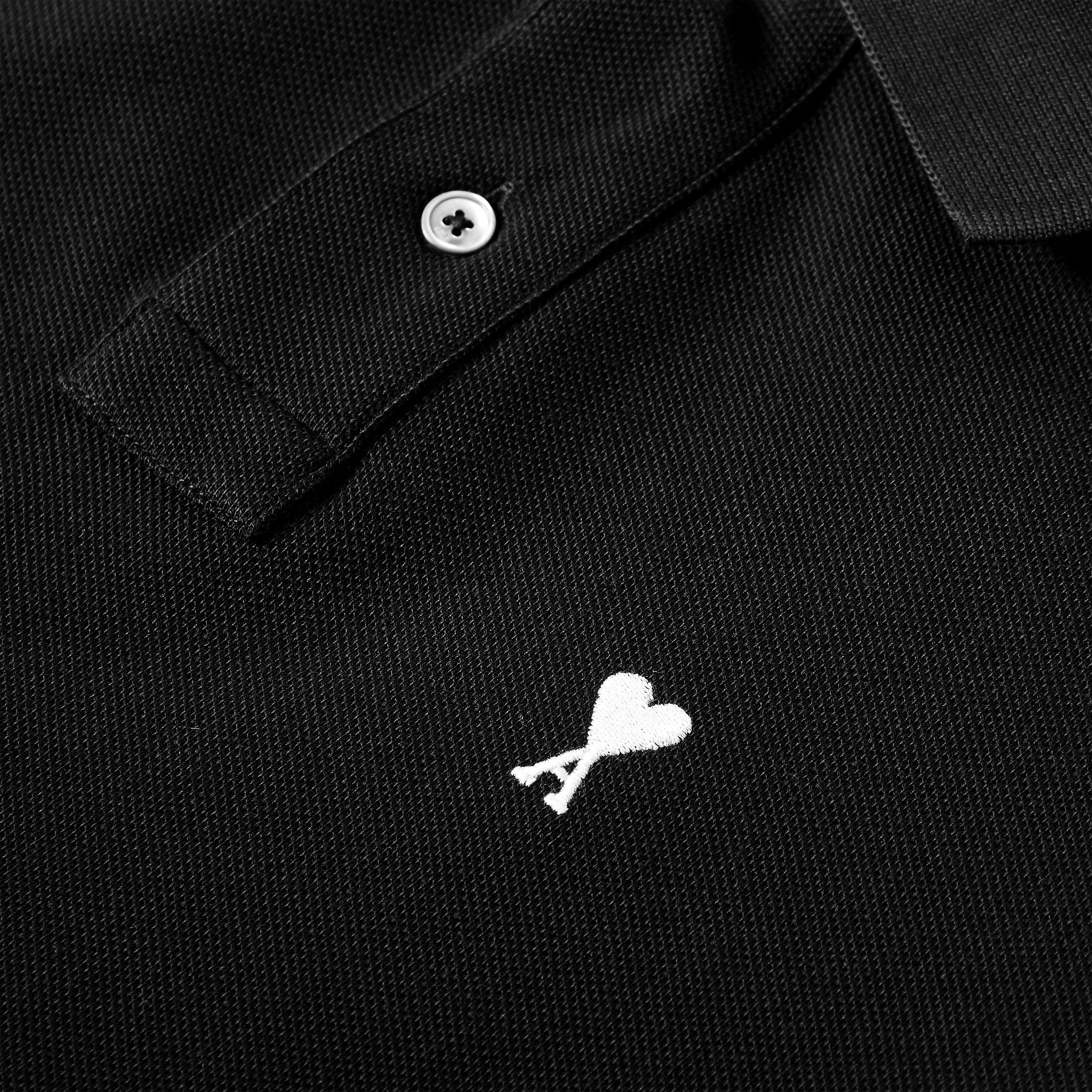 Black/White - Ami Paris - De Coeur Polo Shirt - 3