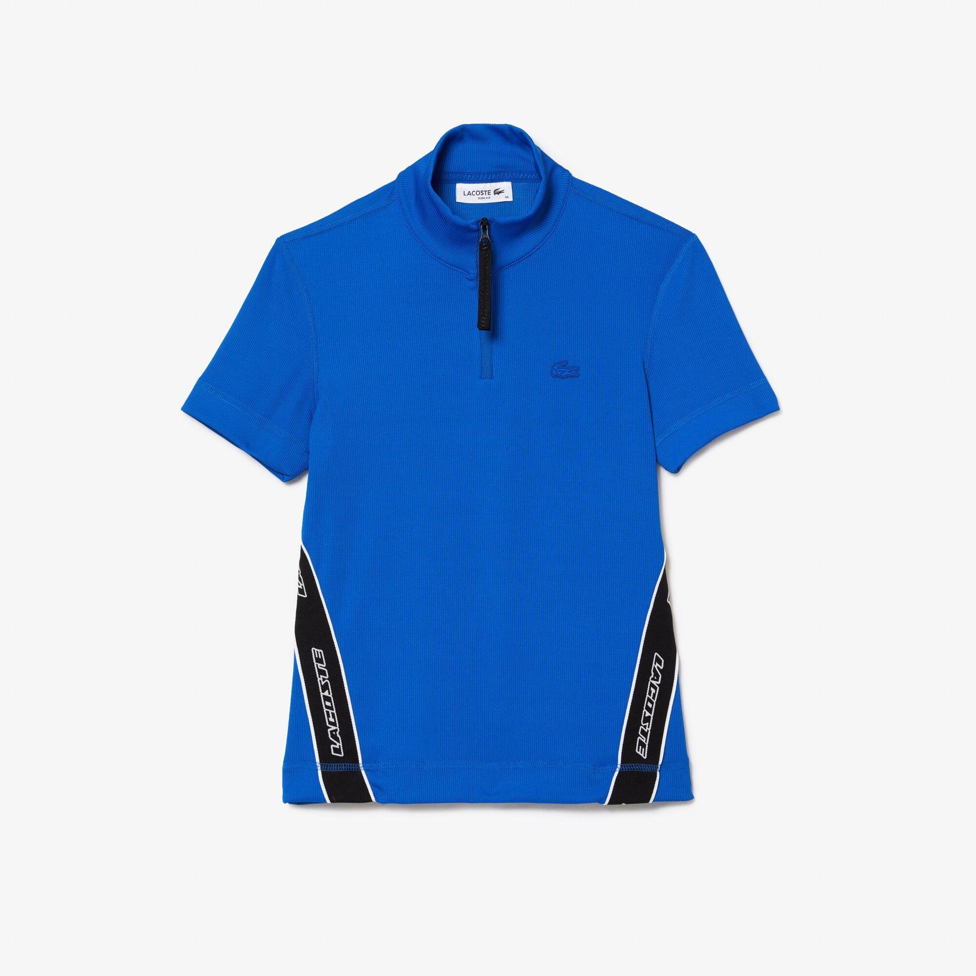 Marina - Lacoste - Women's Ribbed Collar Short Sleeve Polo Shirt - 1