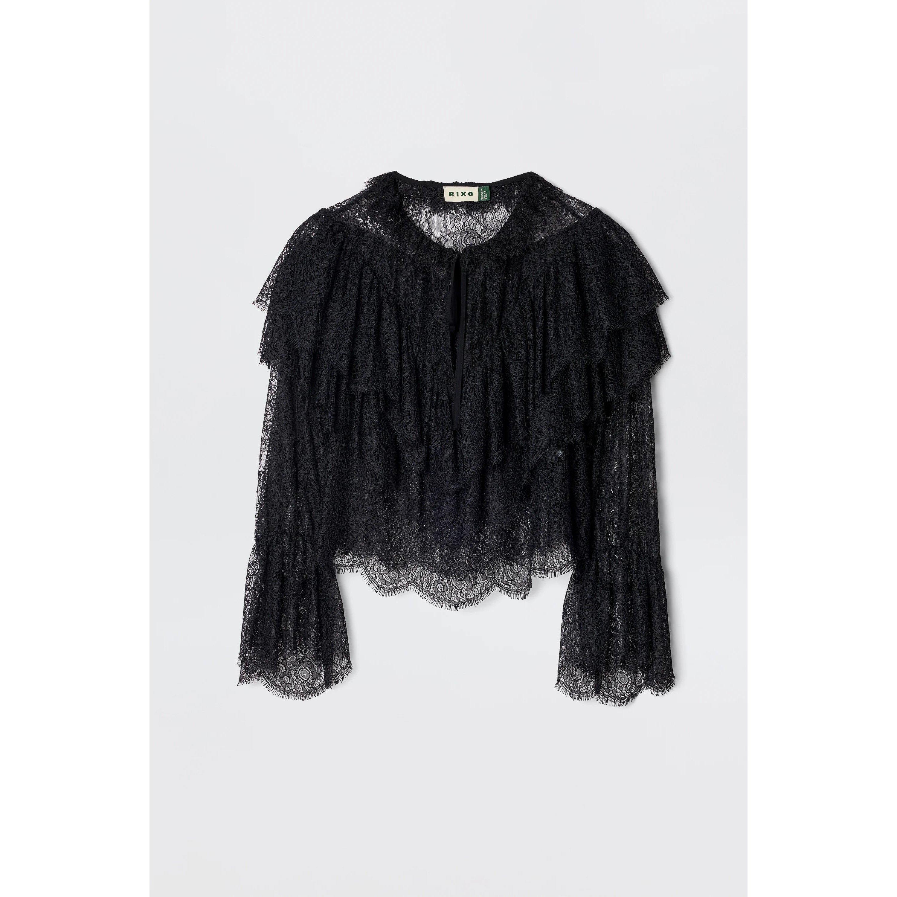 Black - RIXO - Women's Faryn Long Sleeve Blouse - 1