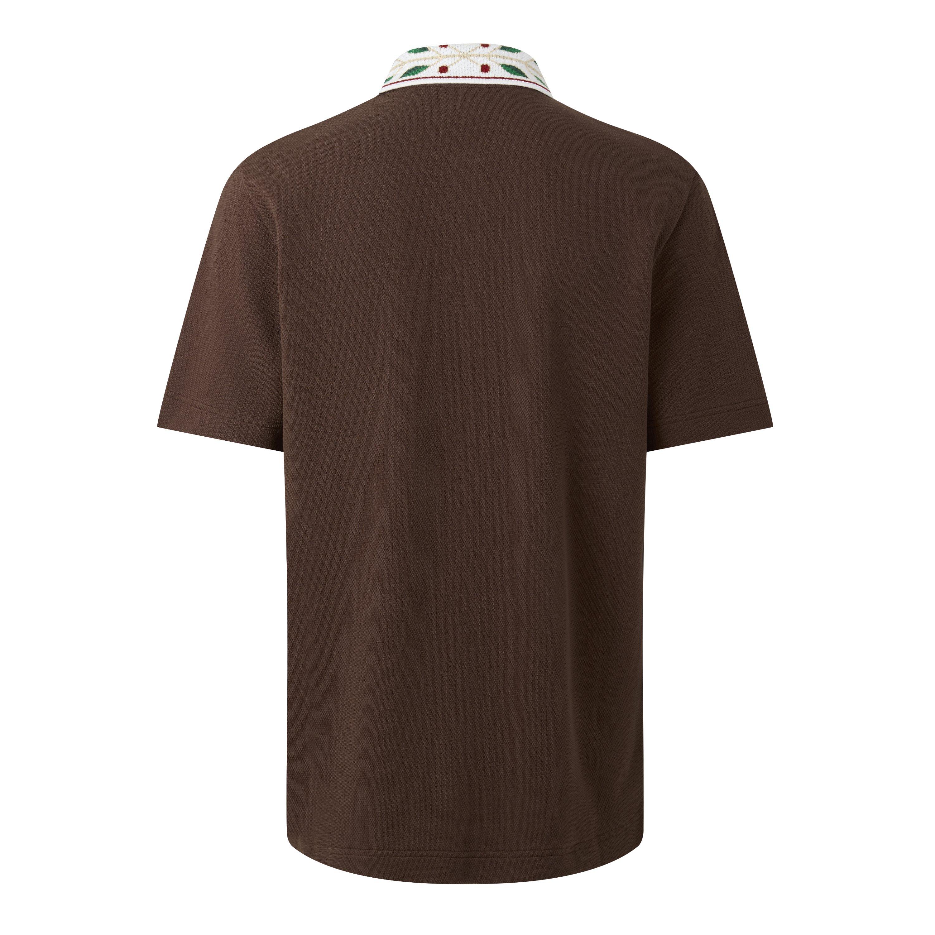 Brown - Casablanca - Men's Laurel Organic Cotton Short-Sleeve Polo Shirt - 2