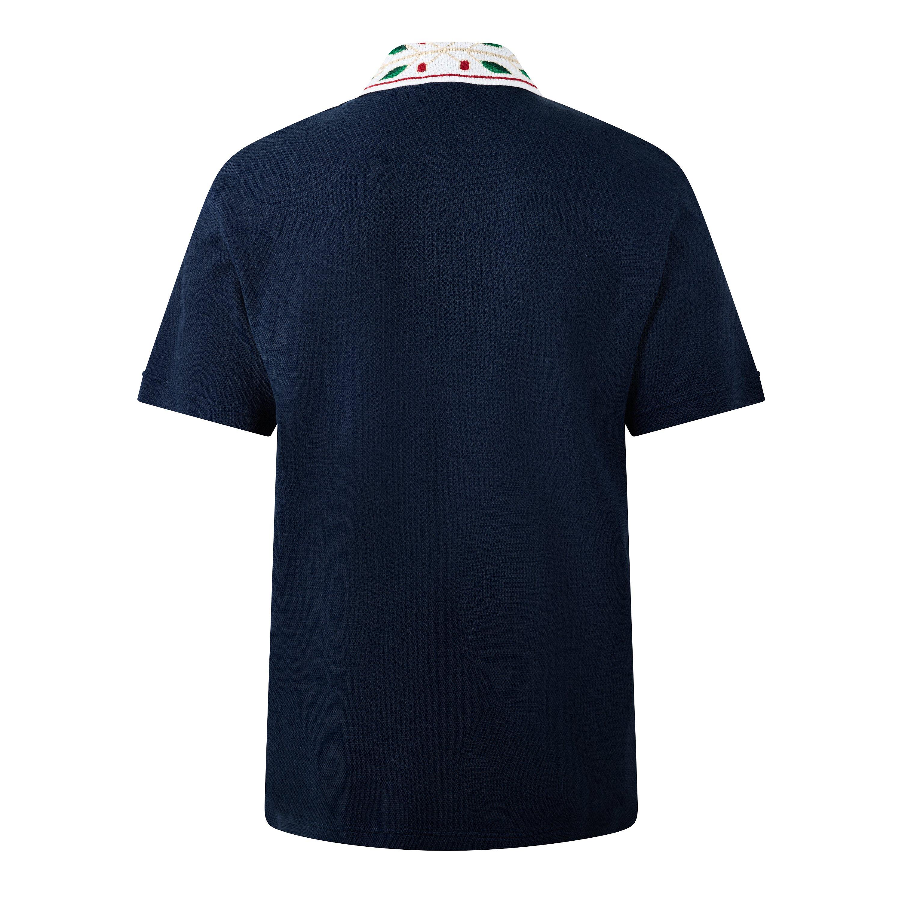 Navy - Casablanca - Men's Laurel Organic Cotton Short-Sleeve Polo Shirt - 2