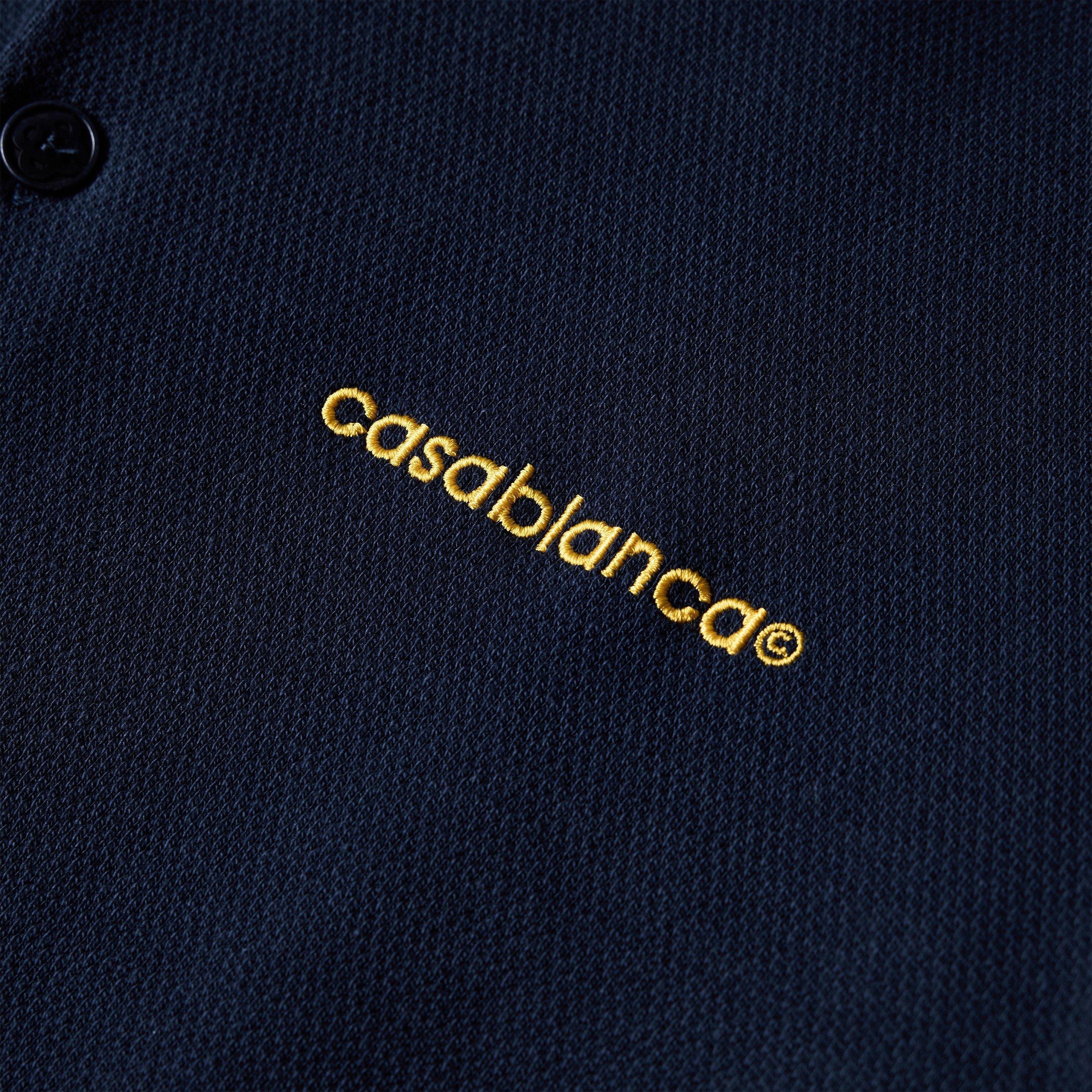 Navy - Casablanca - Men's Laurel Organic Cotton Short-Sleeve Polo Shirt - 5
