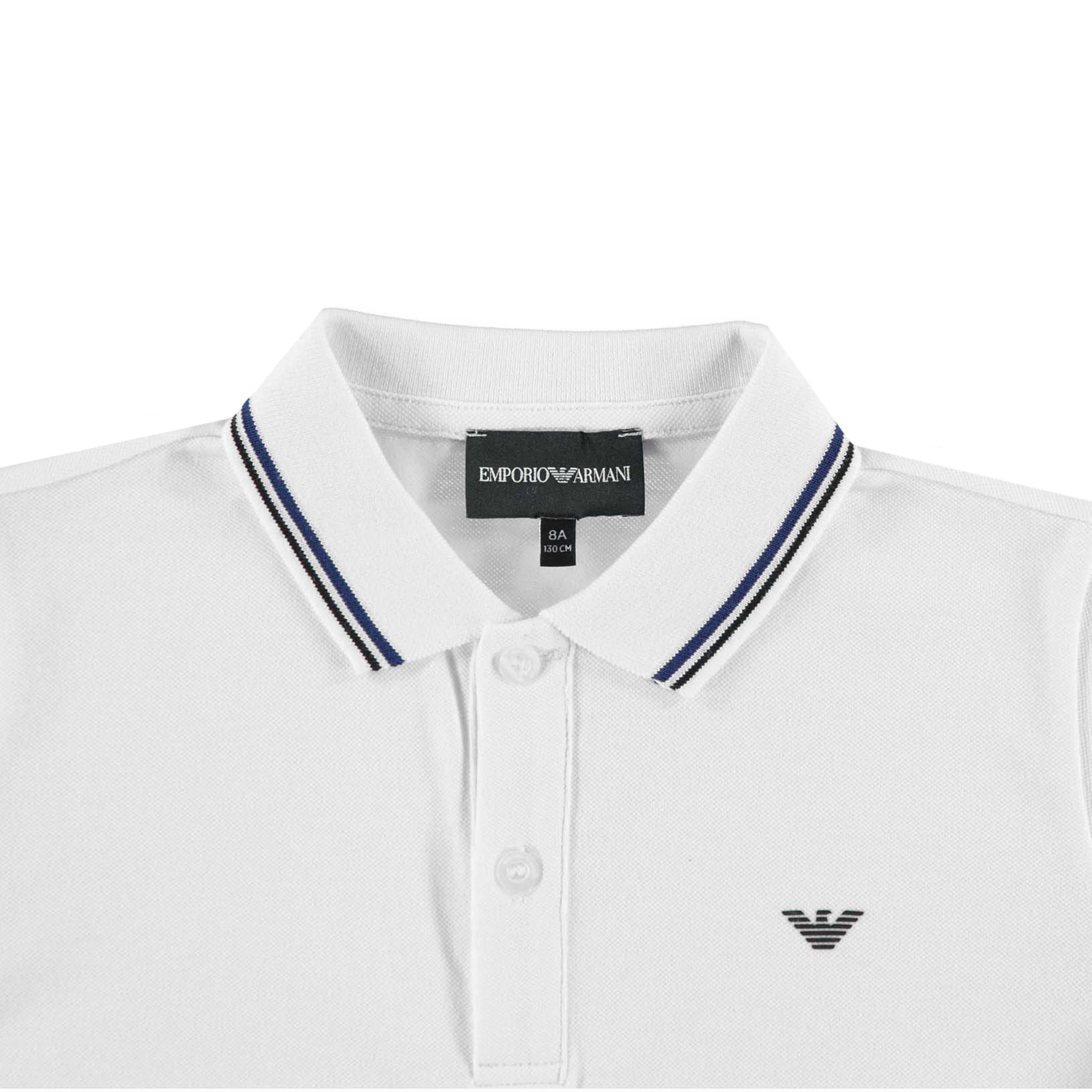 White 0100 - Emporio Armani - Juniors Polo T-Shirt - 3