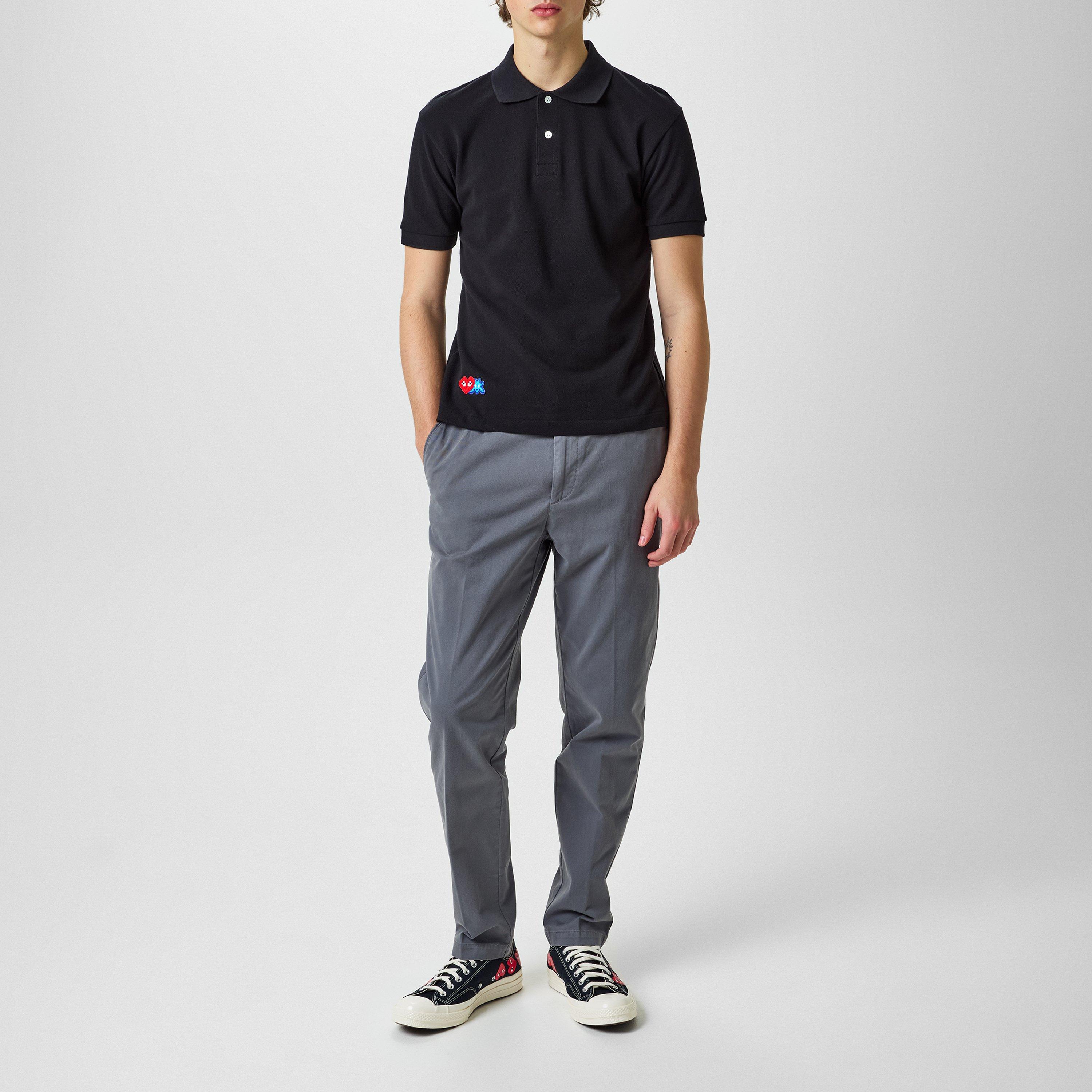 Black 1 - Comme des Garcons PLAY - Space Heart Polo Shirt - 6