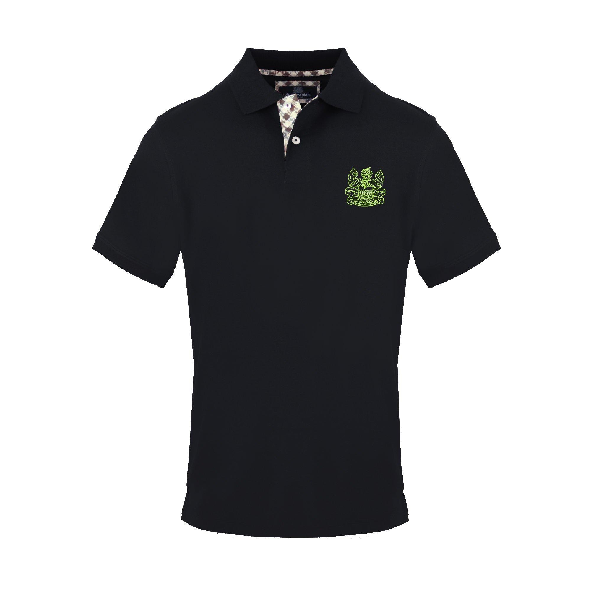Aquascutum Men's Polo Short Sleeve Shirt - Black - Medium
