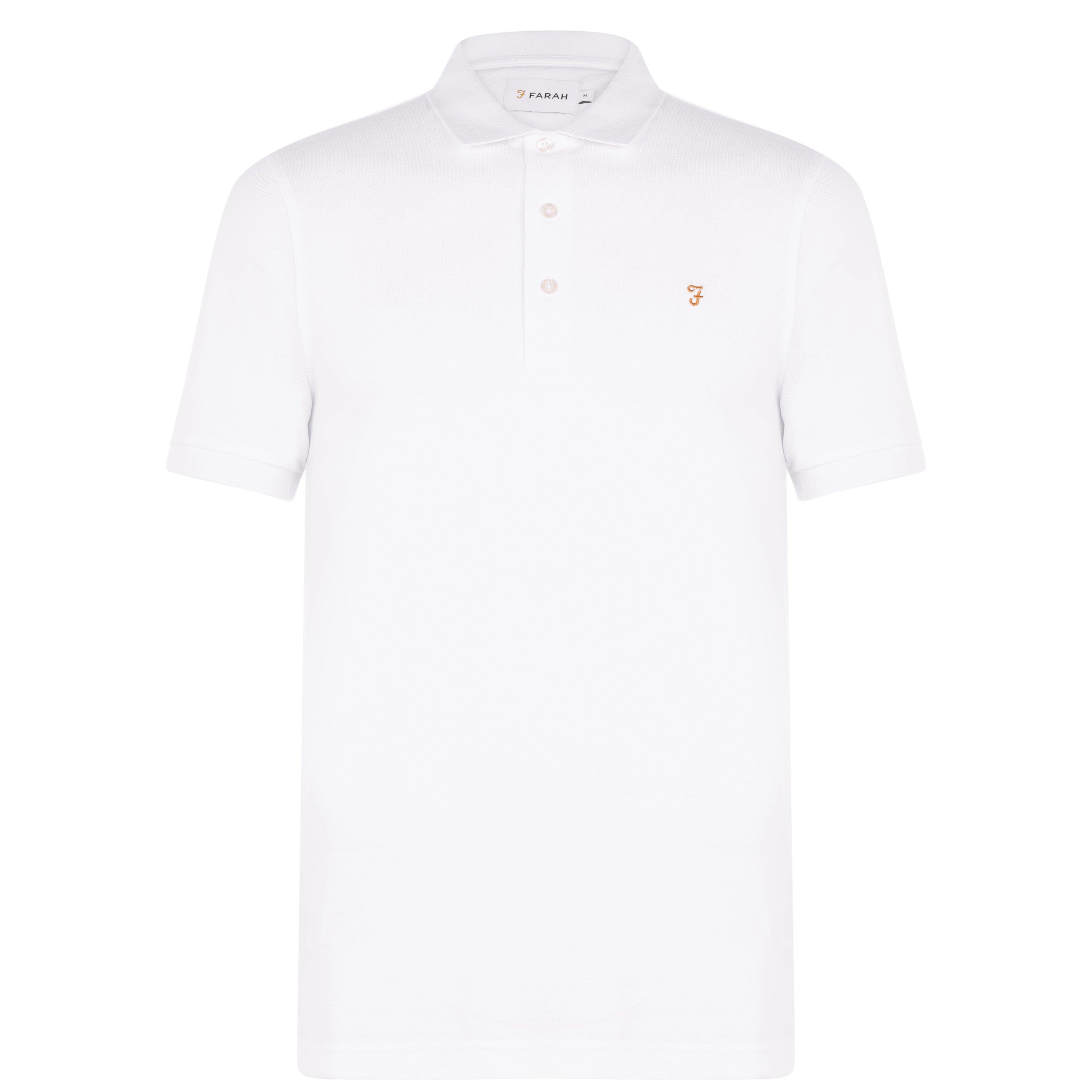 Farah Men's Short Sleeve Polo Shirt - White 104 - Large