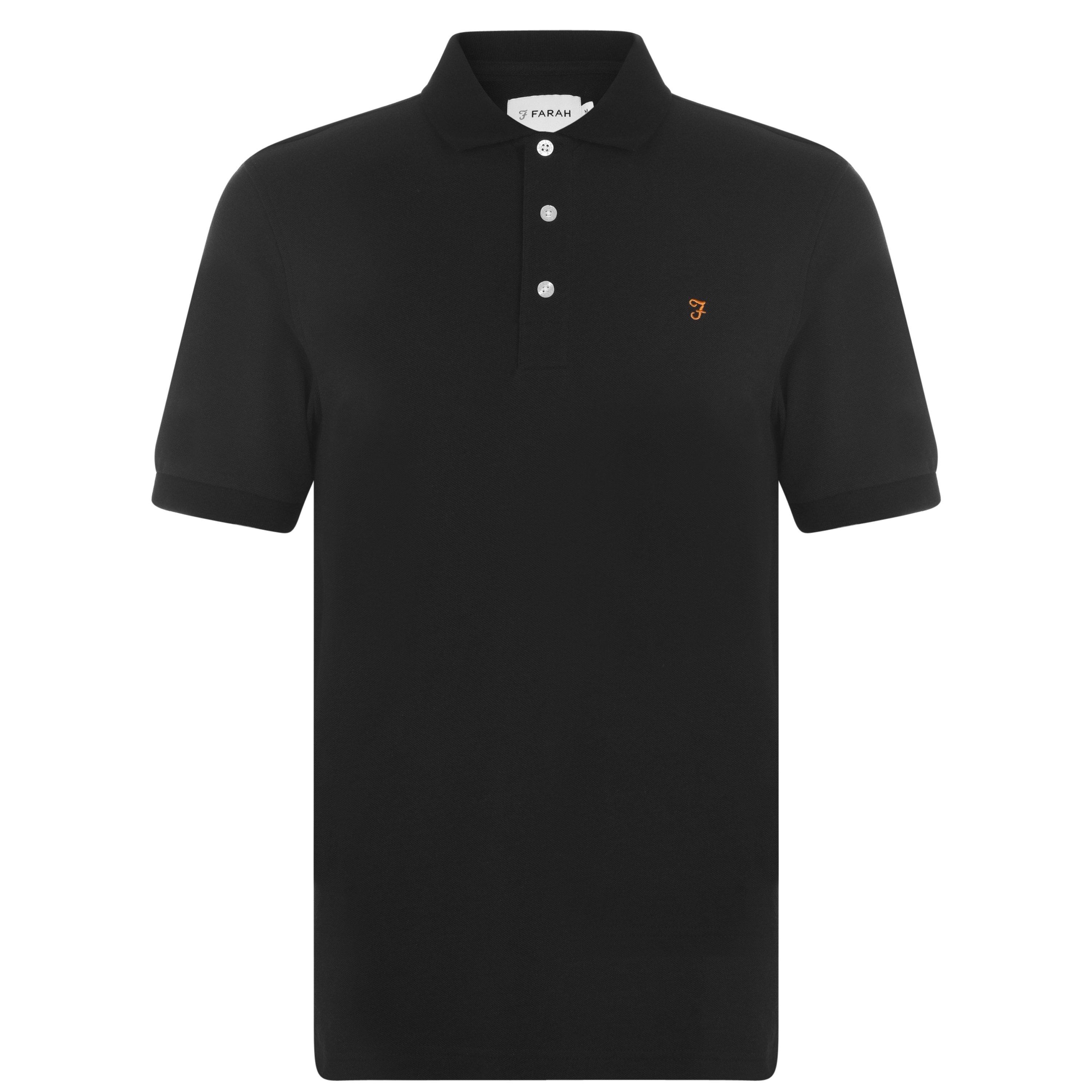 Farah Men's Short Sleeve Polo Shirt - Black 010 - Large