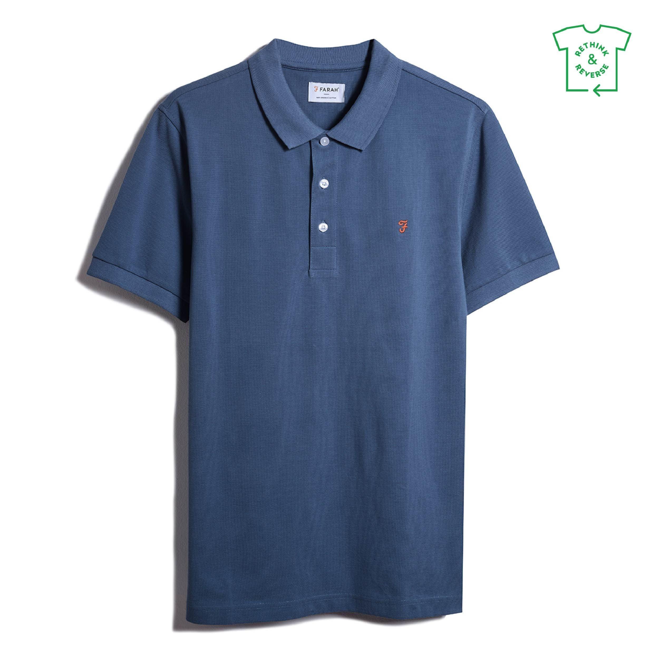 Farah Men's Short Sleeve Polo Shirt - Caribbean Blue - Small