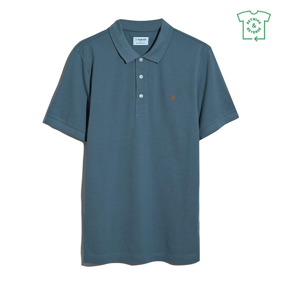 Farah Men's Short Sleeve Polo Shirt - Chalk Blue 413 - Medium