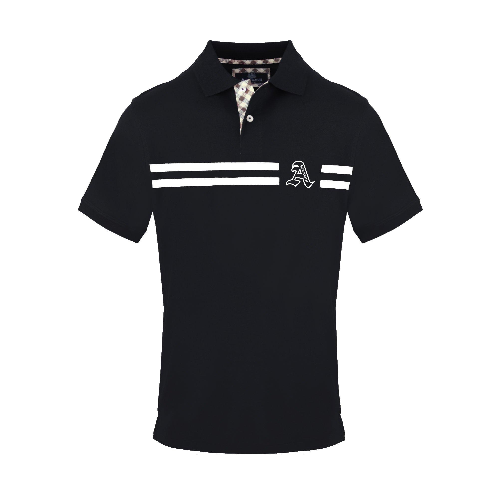 Aquascutum Men's Polo Short Sleeve Polo Shirt Black Medium - Image 3