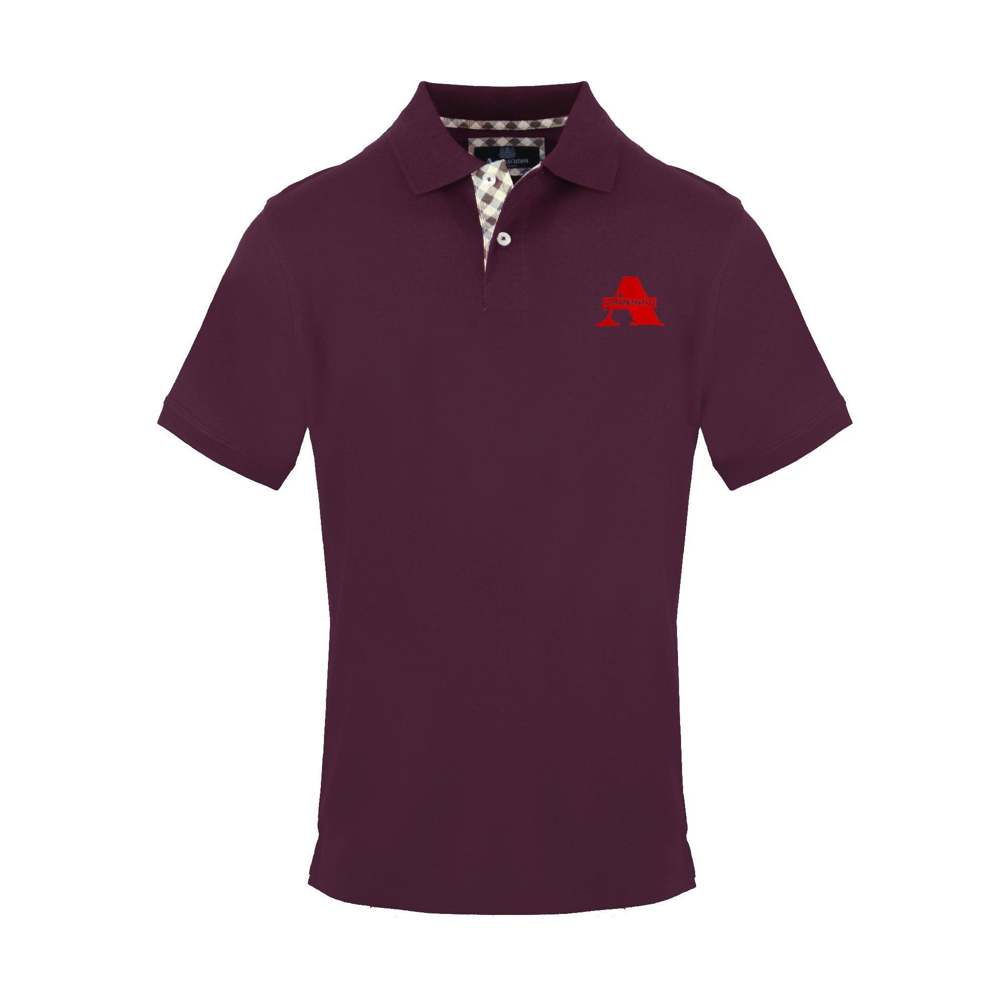 Aquascutum Men's Polo Short Sleeve Polo Shirt - Red - Medium