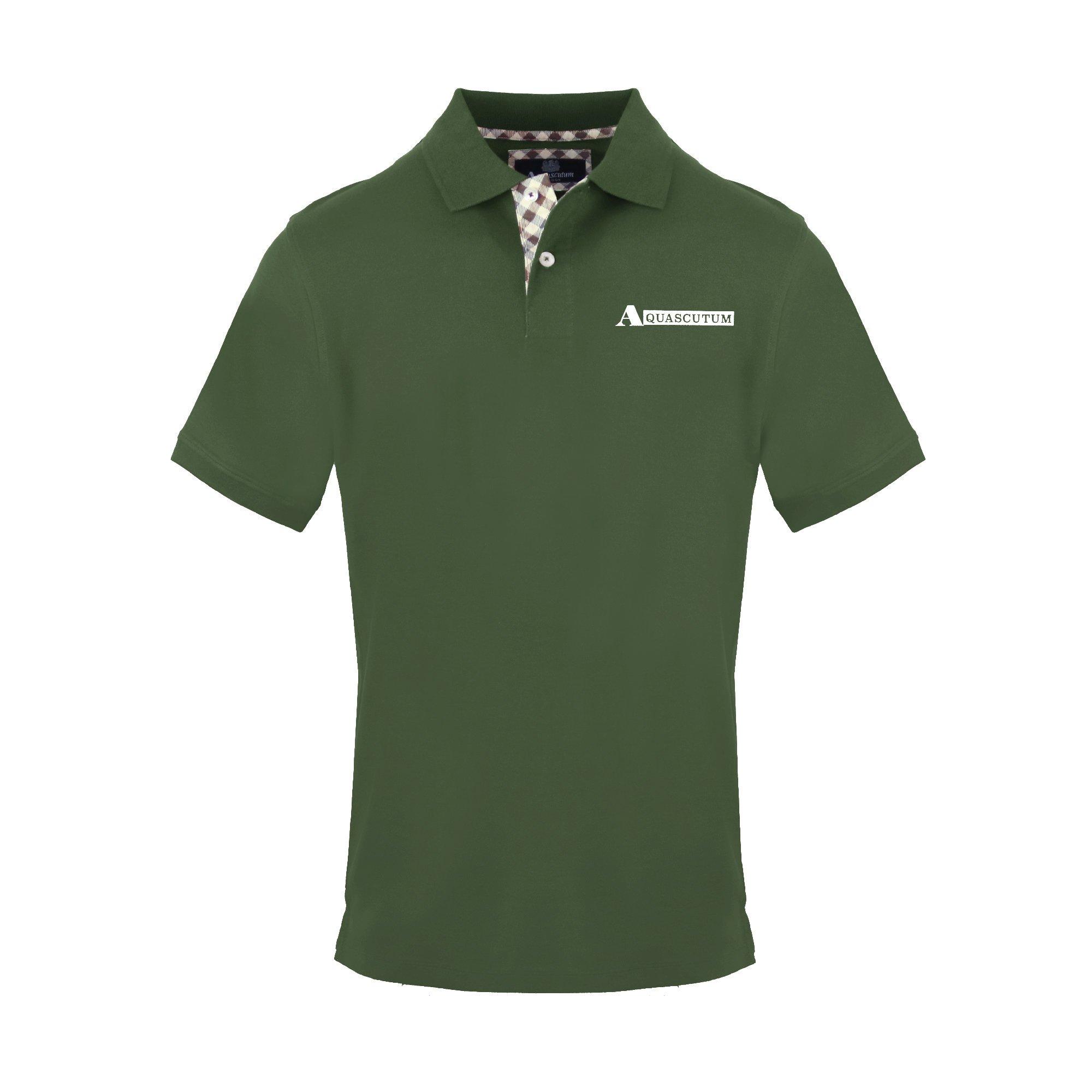 Aquascutum Men's Polo Short Sleeve Polo Shirt - Military Green - Medium
