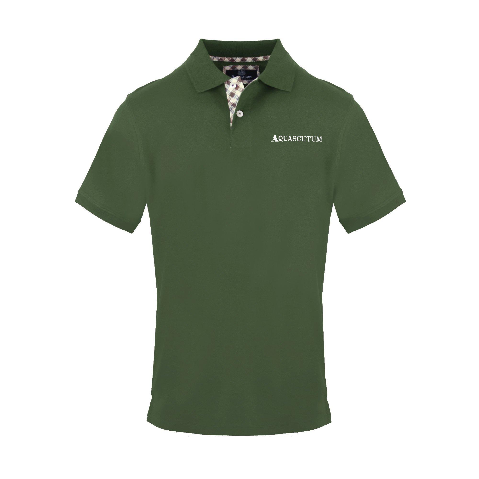 Aquascutum Men's Polo Short Sleeve Polo Shirt - Military Green - Medium