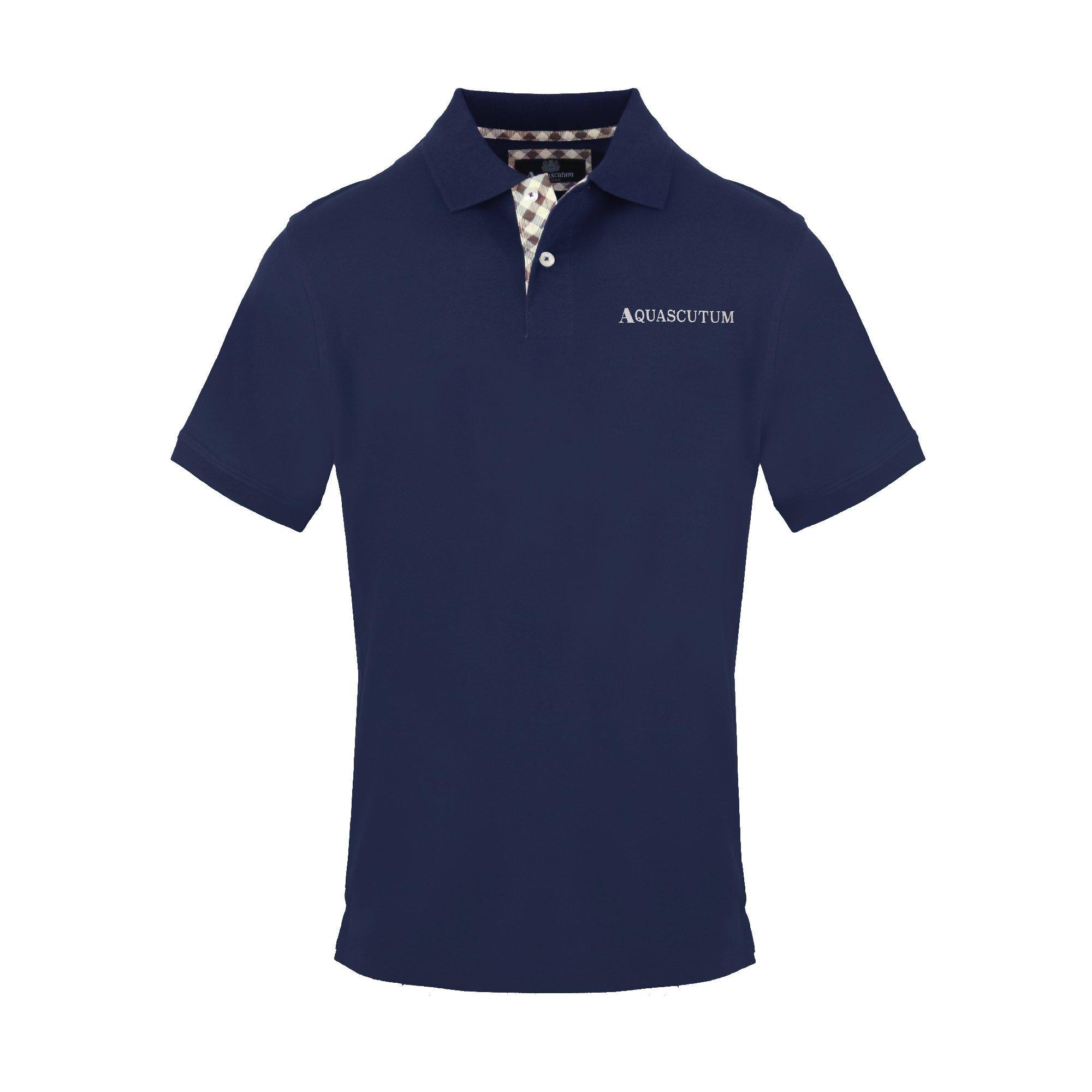 Aquascutum Men's Polo Short Sleeve Polo Shirt - Navy - Small