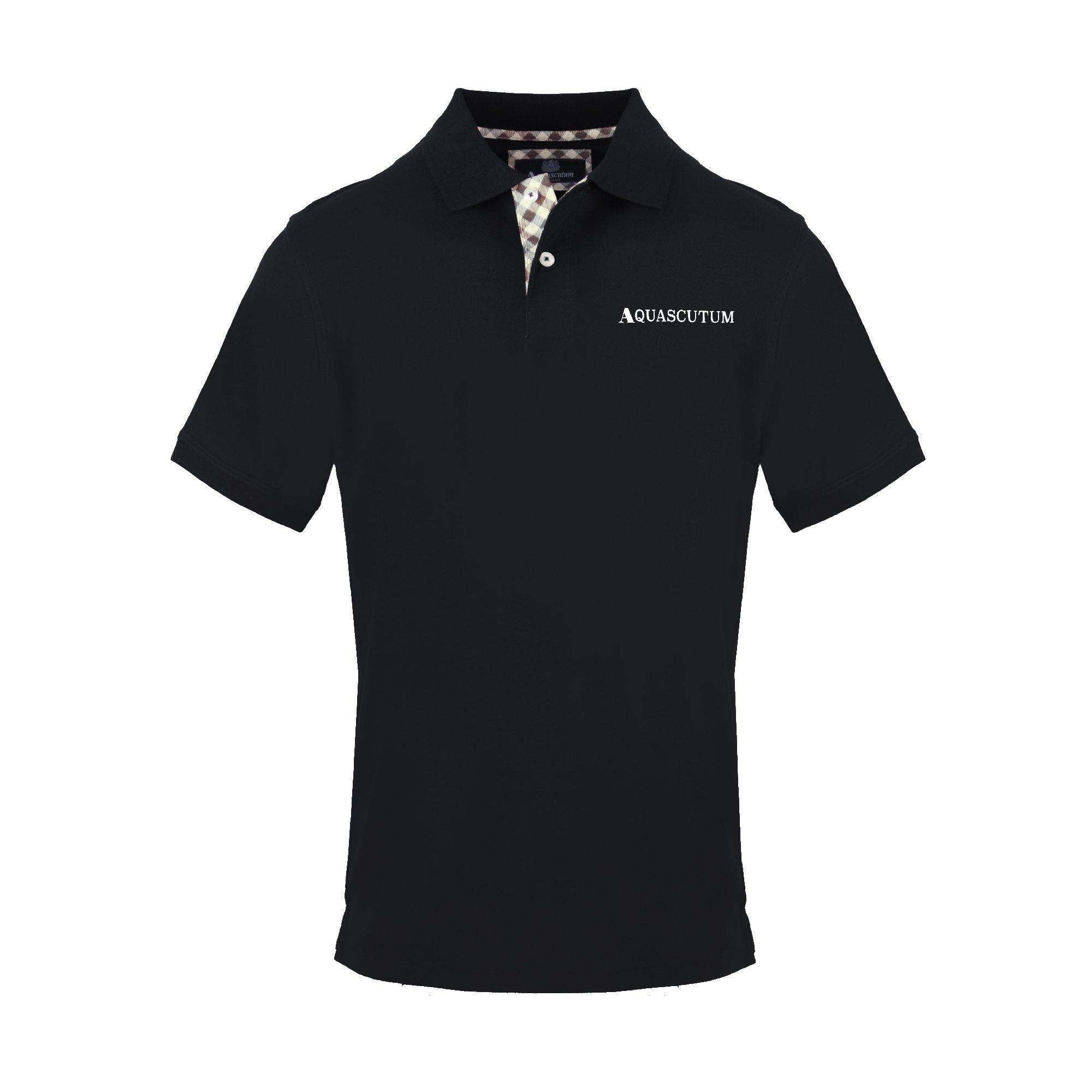 Aquascutum Men's Polo Short Sleeve Polo Shirt - Black - Small