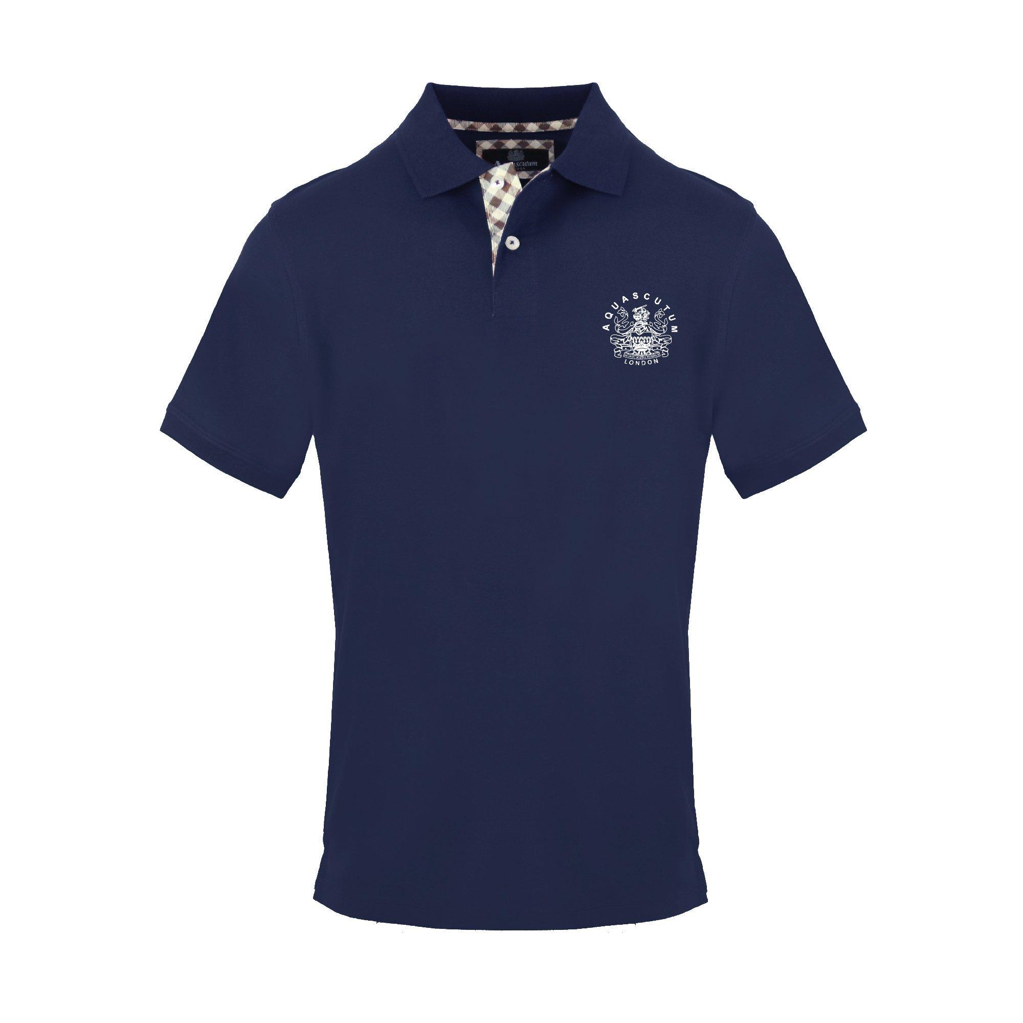 Navy - Aquascutum - Men's Polo Short Sleeve Polo Shirt - 1