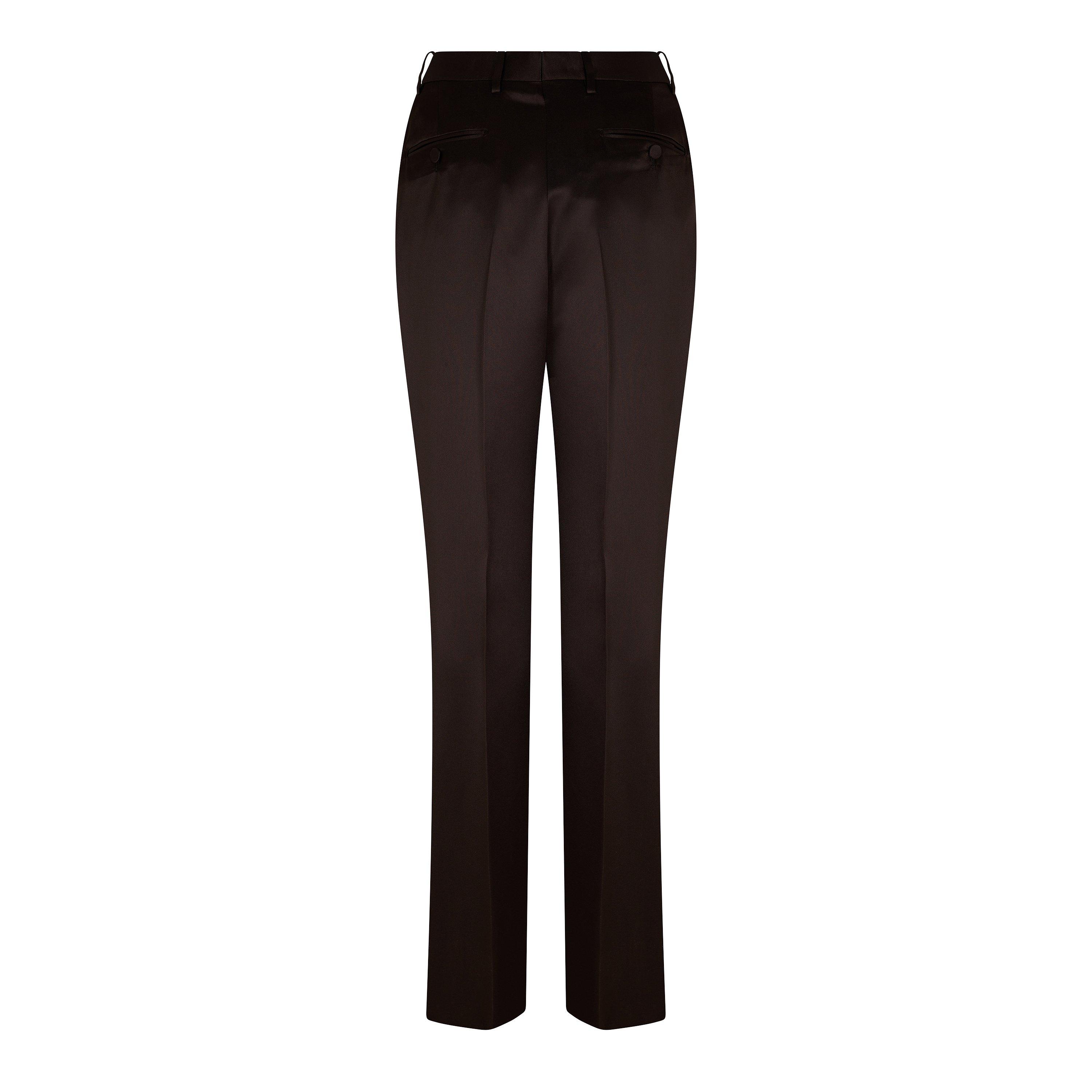 Brown - Tom Ford - Women's Silk Pleat Straight Leg Trousers - 2