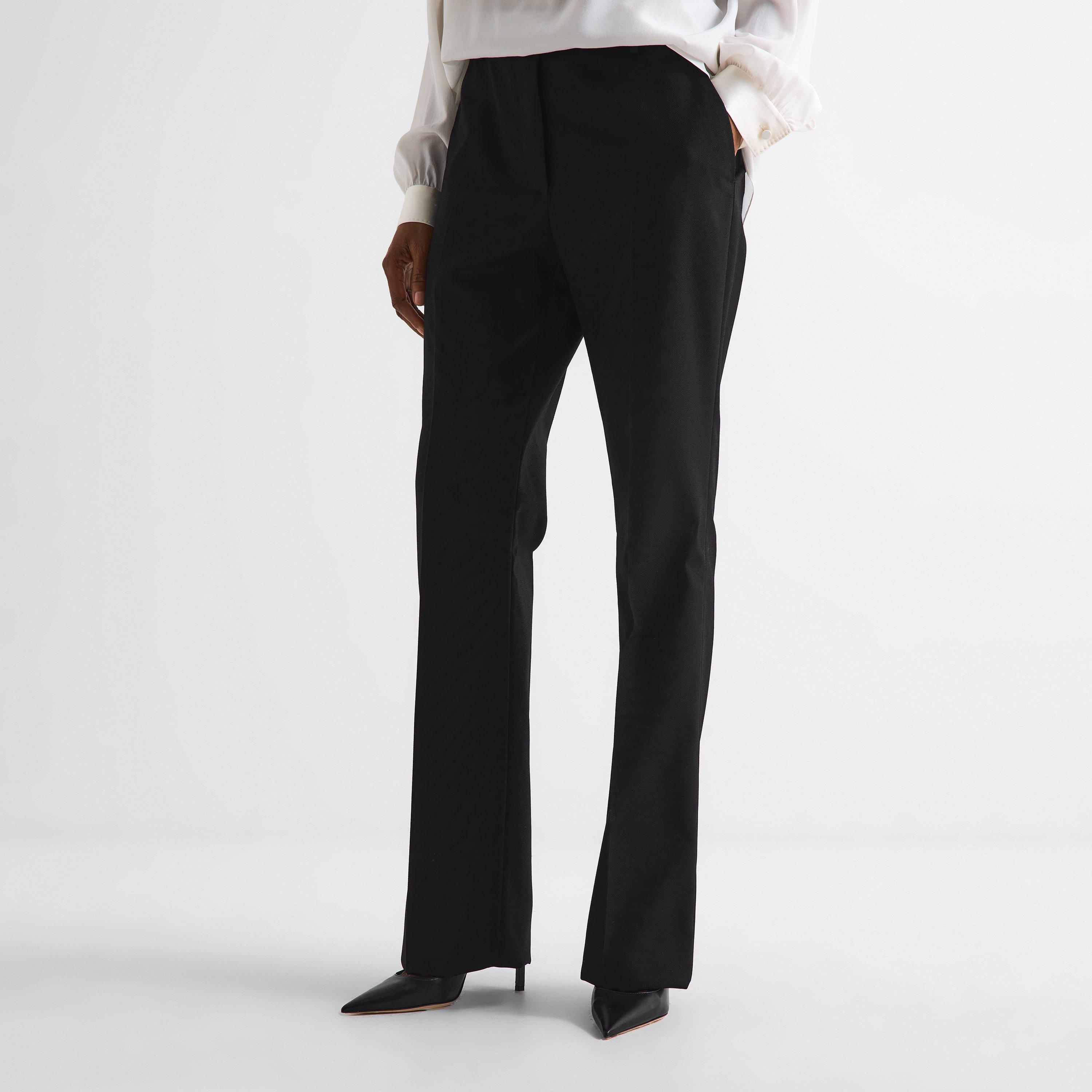 Black - Tom Ford - Women's Wool Silk Straight Leg Trousers - 3