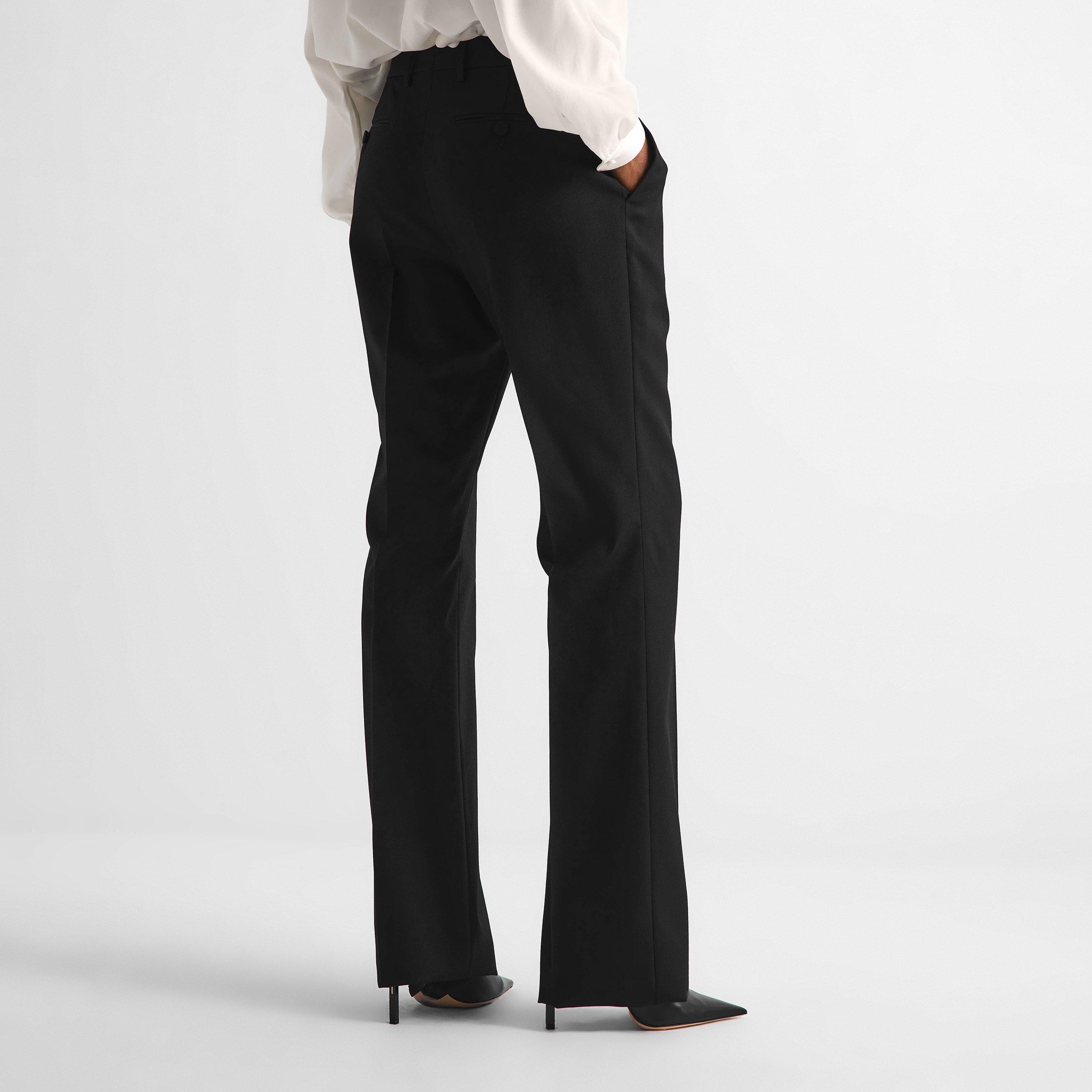 Black - Tom Ford - Women's Wool Silk Straight Leg Trousers - 4
