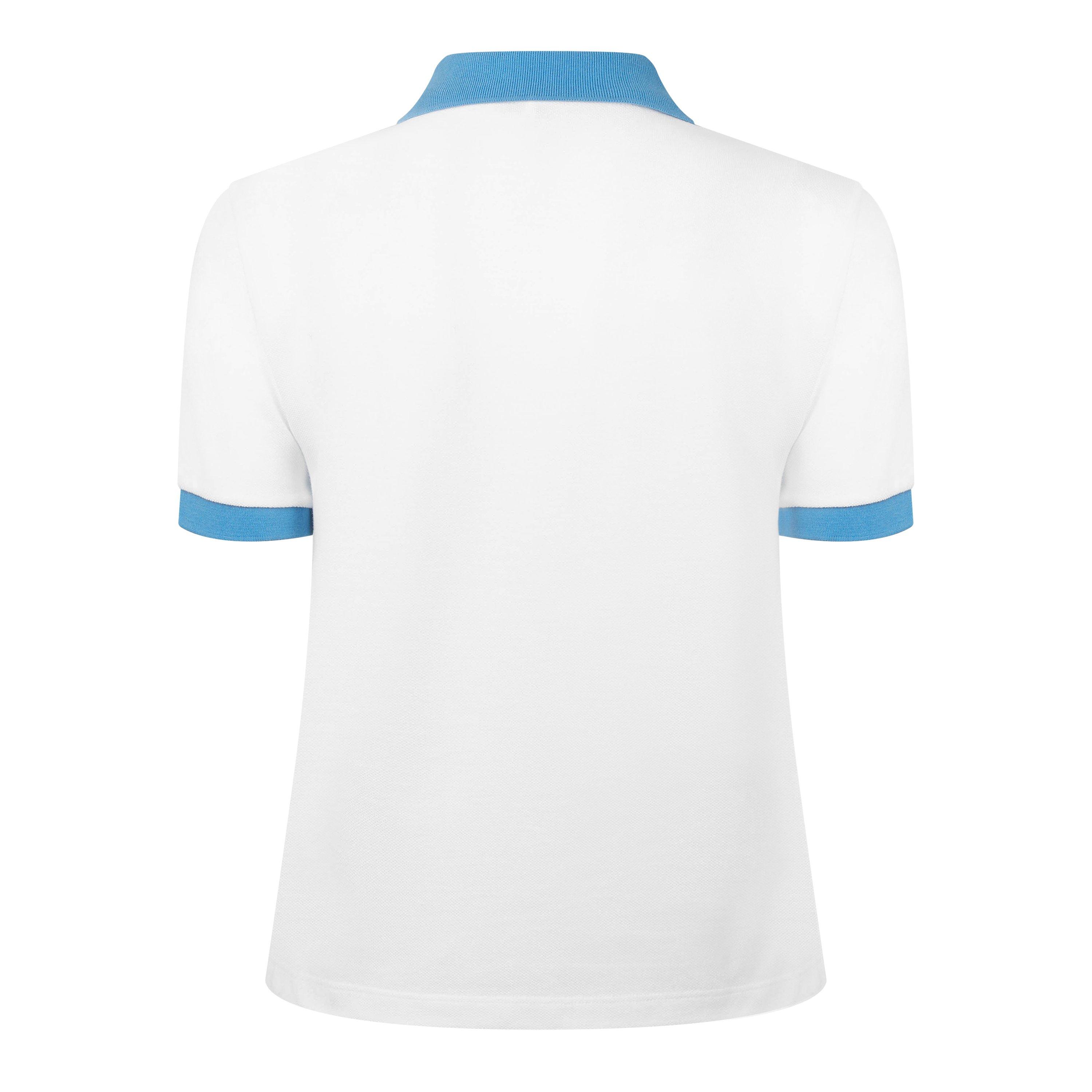 White  Blue - Versace - Women's Medusa Short Sleeve Polo Shirt - 2