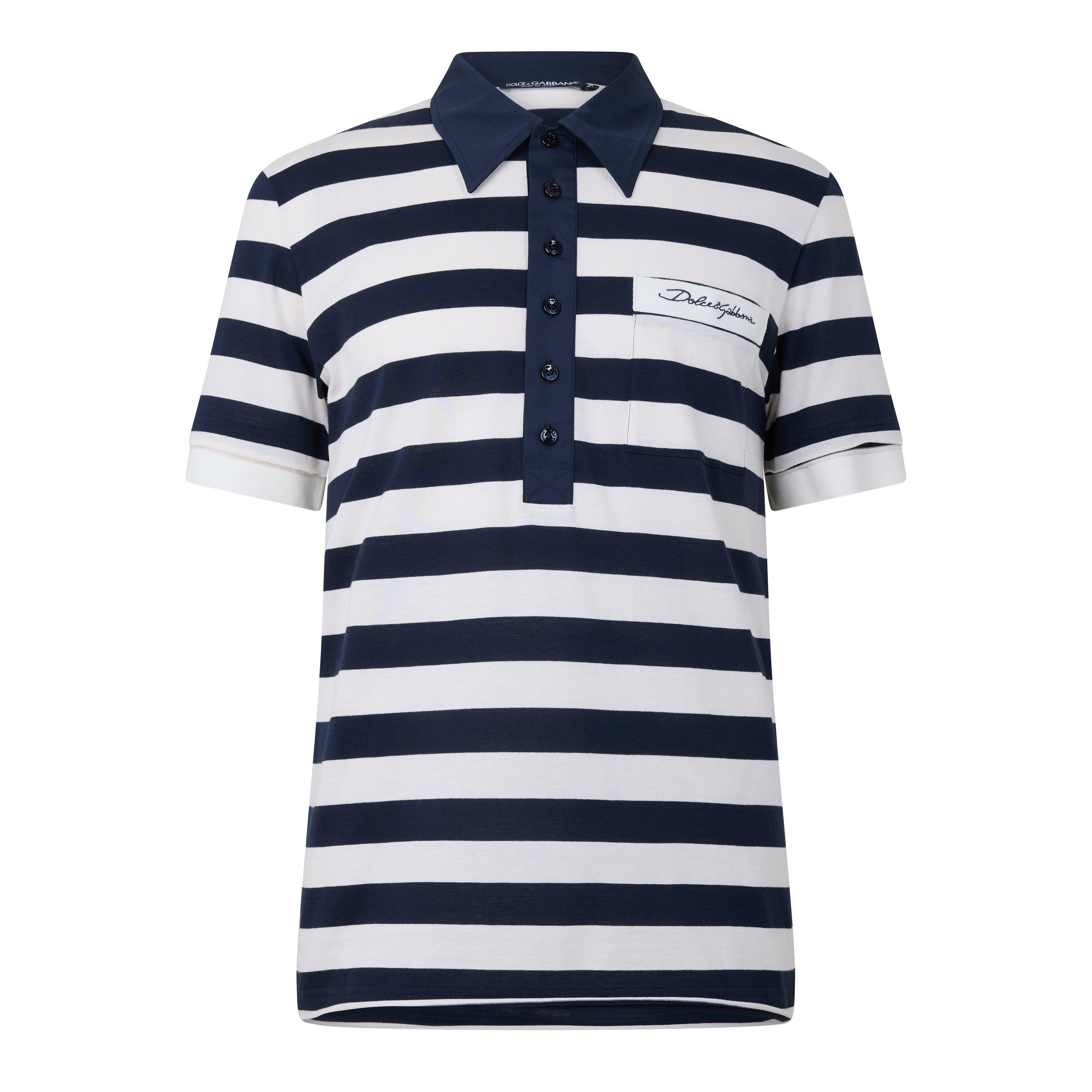 Navy/White - Dolce and Gabbana - DG Marina Stripe Pol Sn63 - 1
