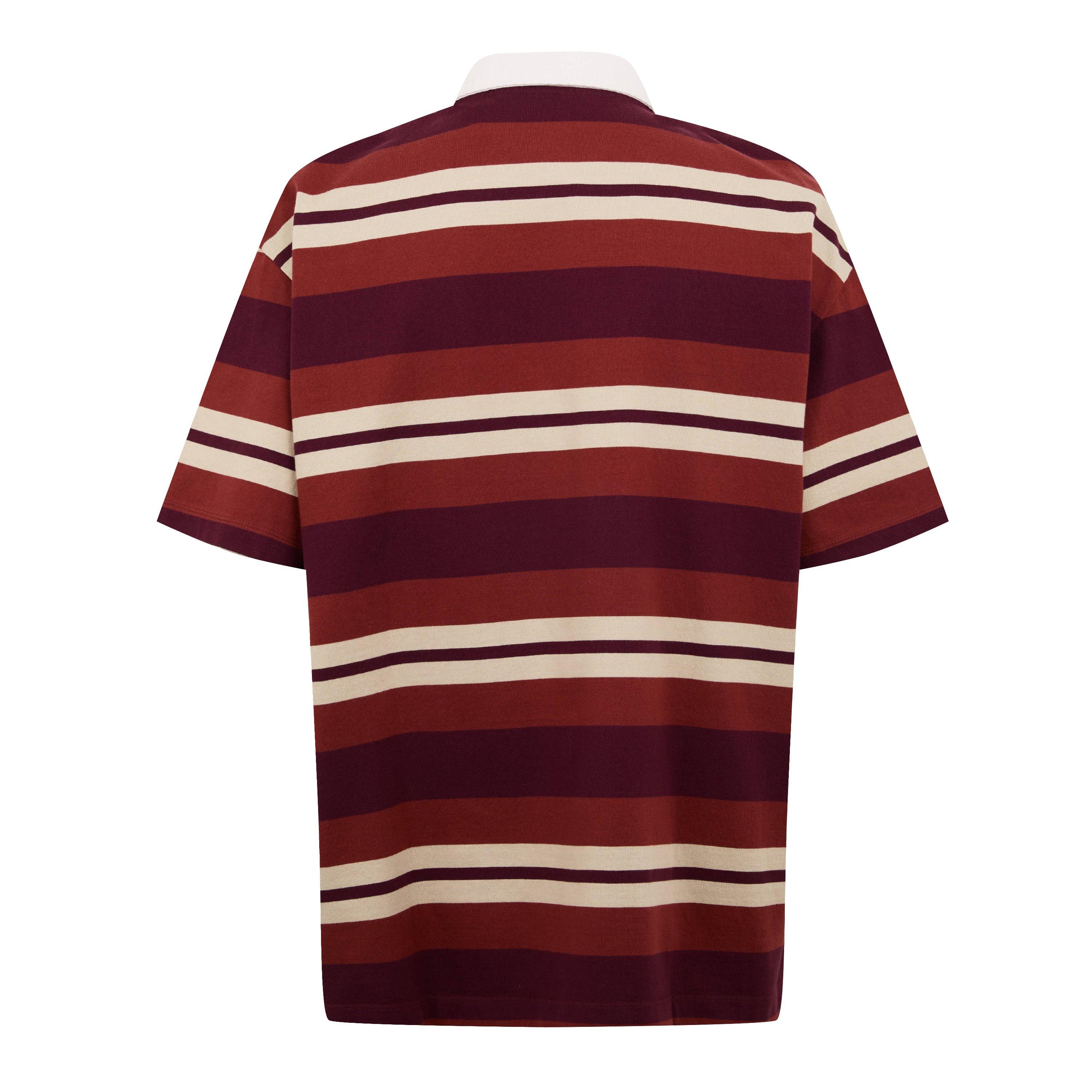 Burnt Henna Yd - Timberland - Timberland Ss Striped Rugby Polo Burnt Henna Y - 2