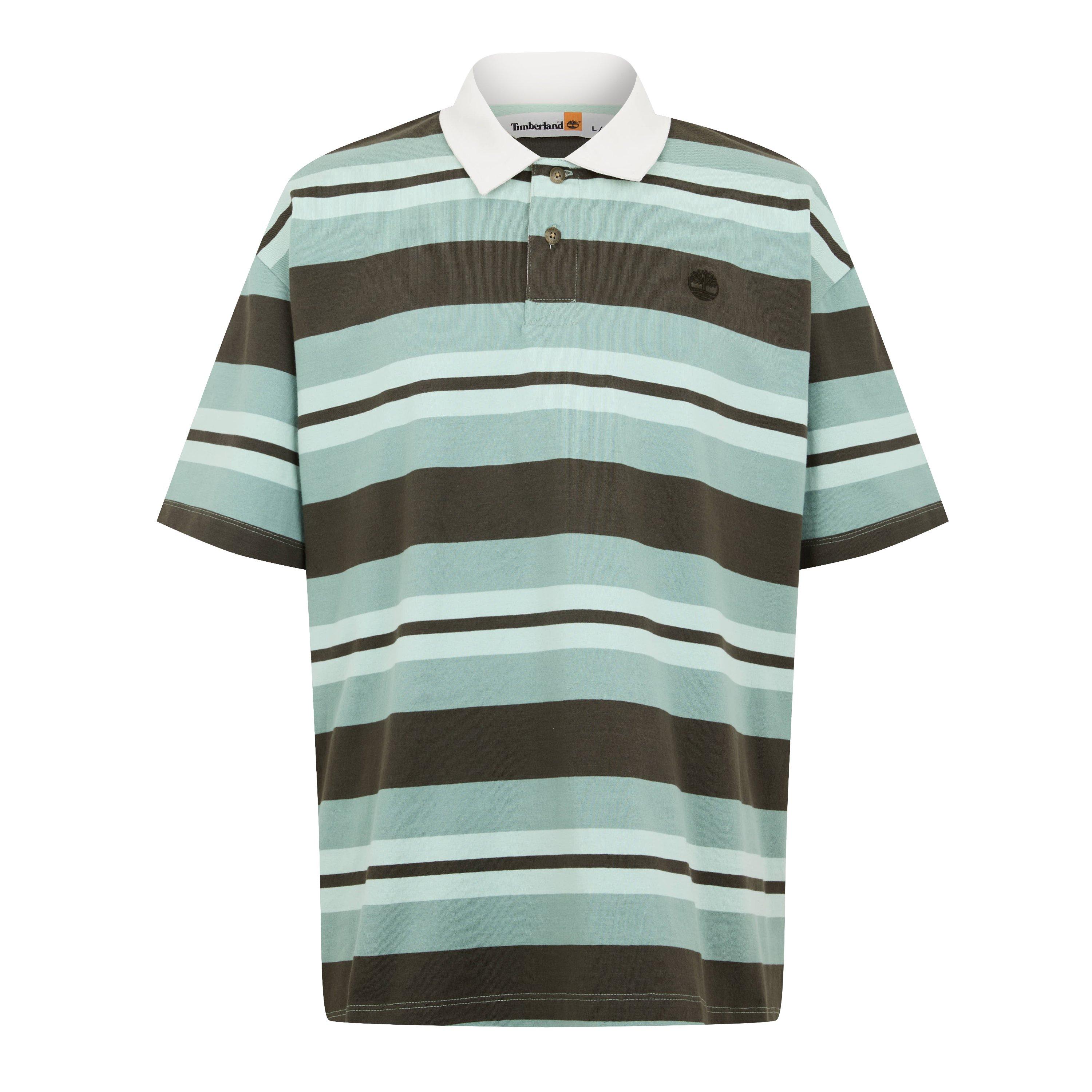Green Bay Yd - Timberland - Men's Striped Rugby Short Sleeve Polo Shirt - 1