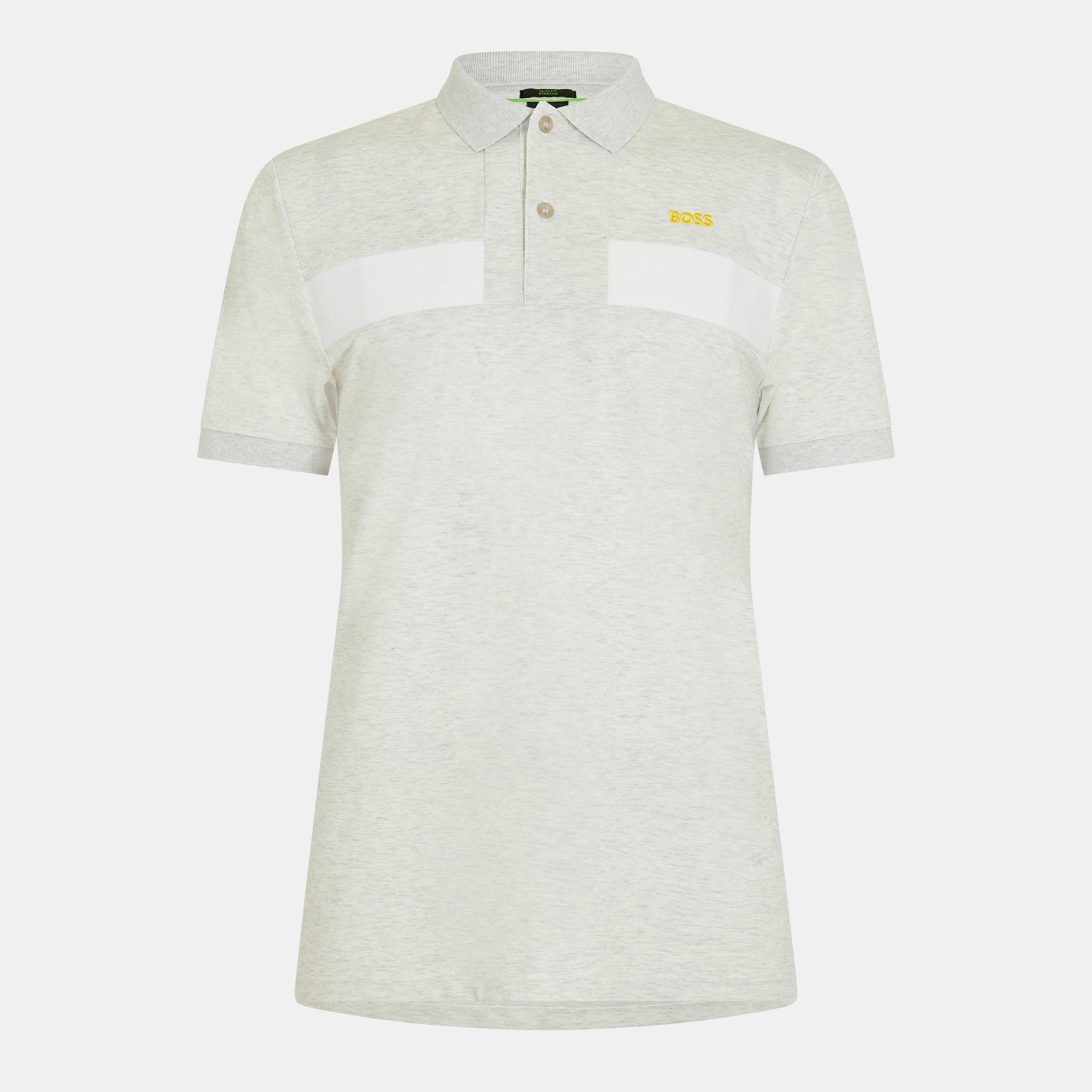 Boss Men's Hbg Paule 2 Polo Shirt With Striped Detailing - Lt/Pstl Grey - XL