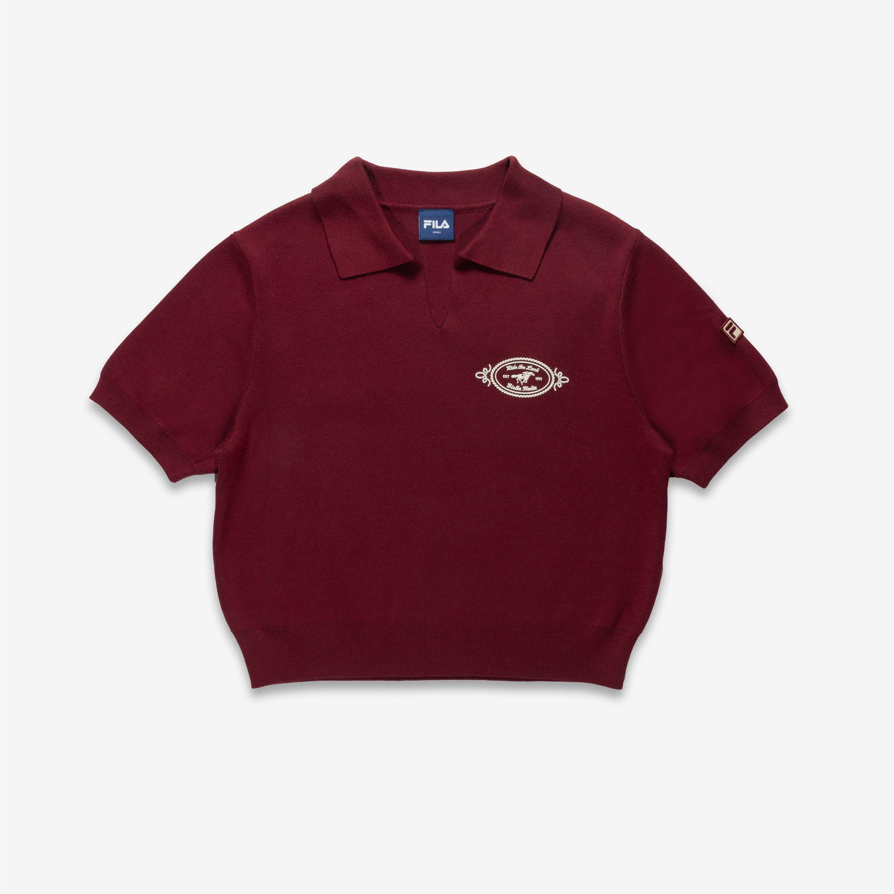 MAROON - Fila - Fila LNY Wm Polo Tee Ld62 - 1