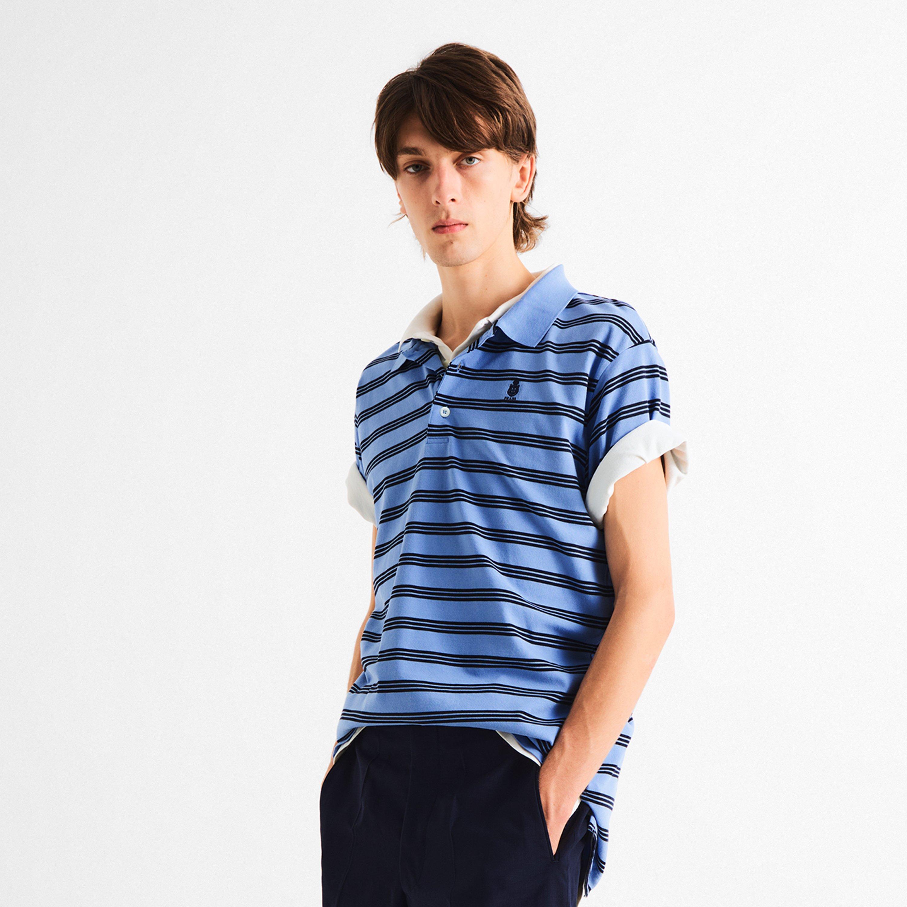 Blue - Prada - Prada Stripe Polo Sn63 - 3