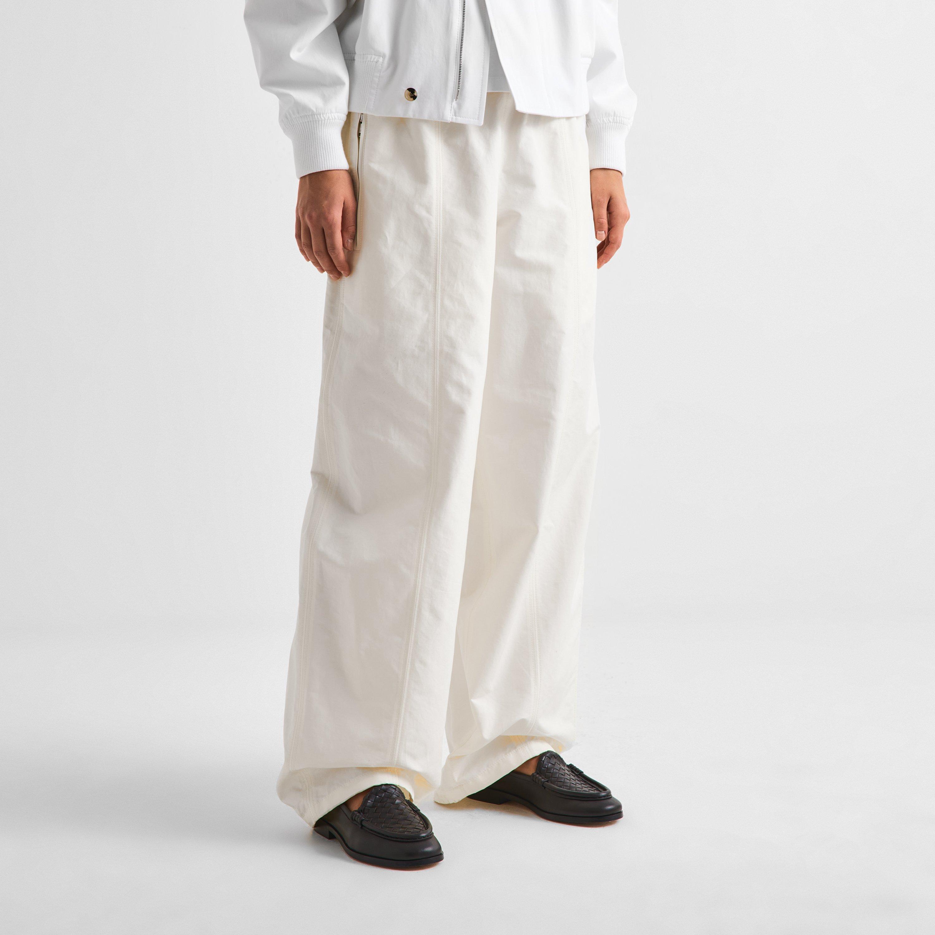Parchment - Bottega Veneta - Women's Cotton Straight Leg Trousers - 3