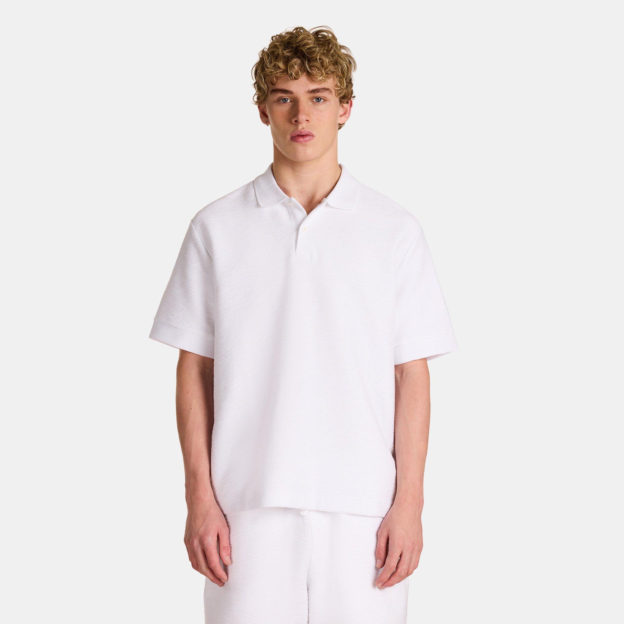 White - Prevu - Men's Ottoman Short Sleeve Polo Shirt - 3