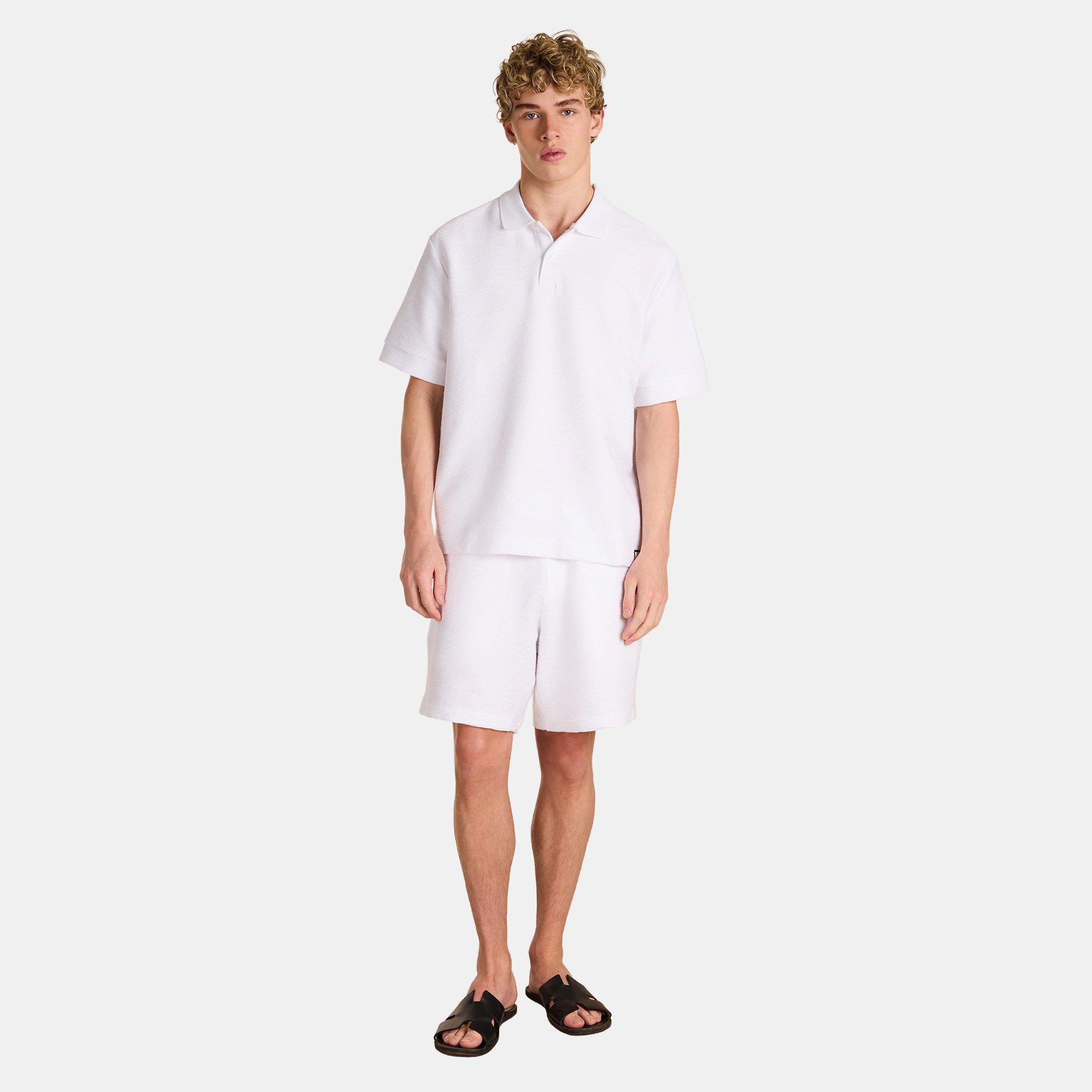 White - Prevu - Men's Ottoman Short Sleeve Polo Shirt - 6